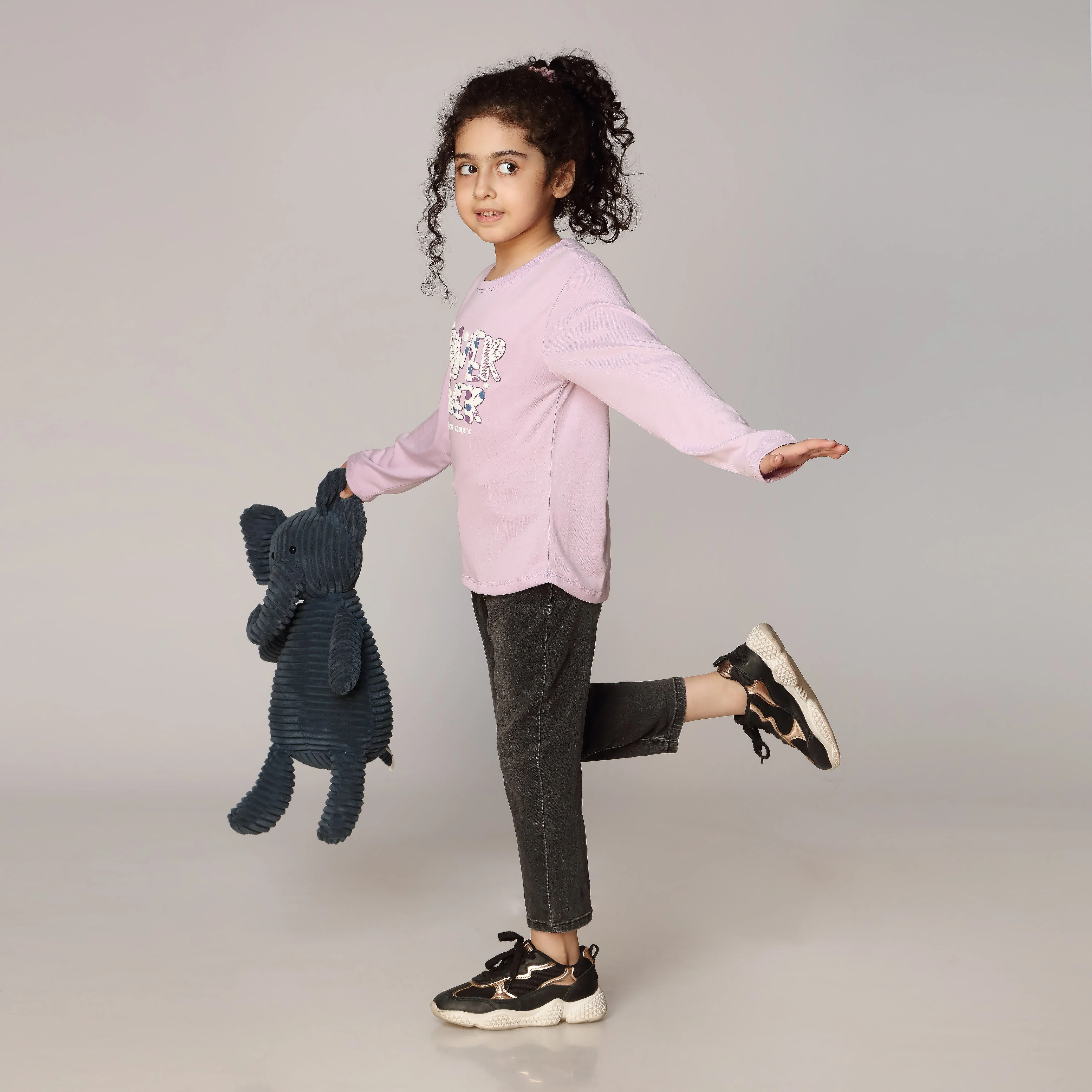 Girls Purple Printed Jersey shirt PW2837 - Image 2