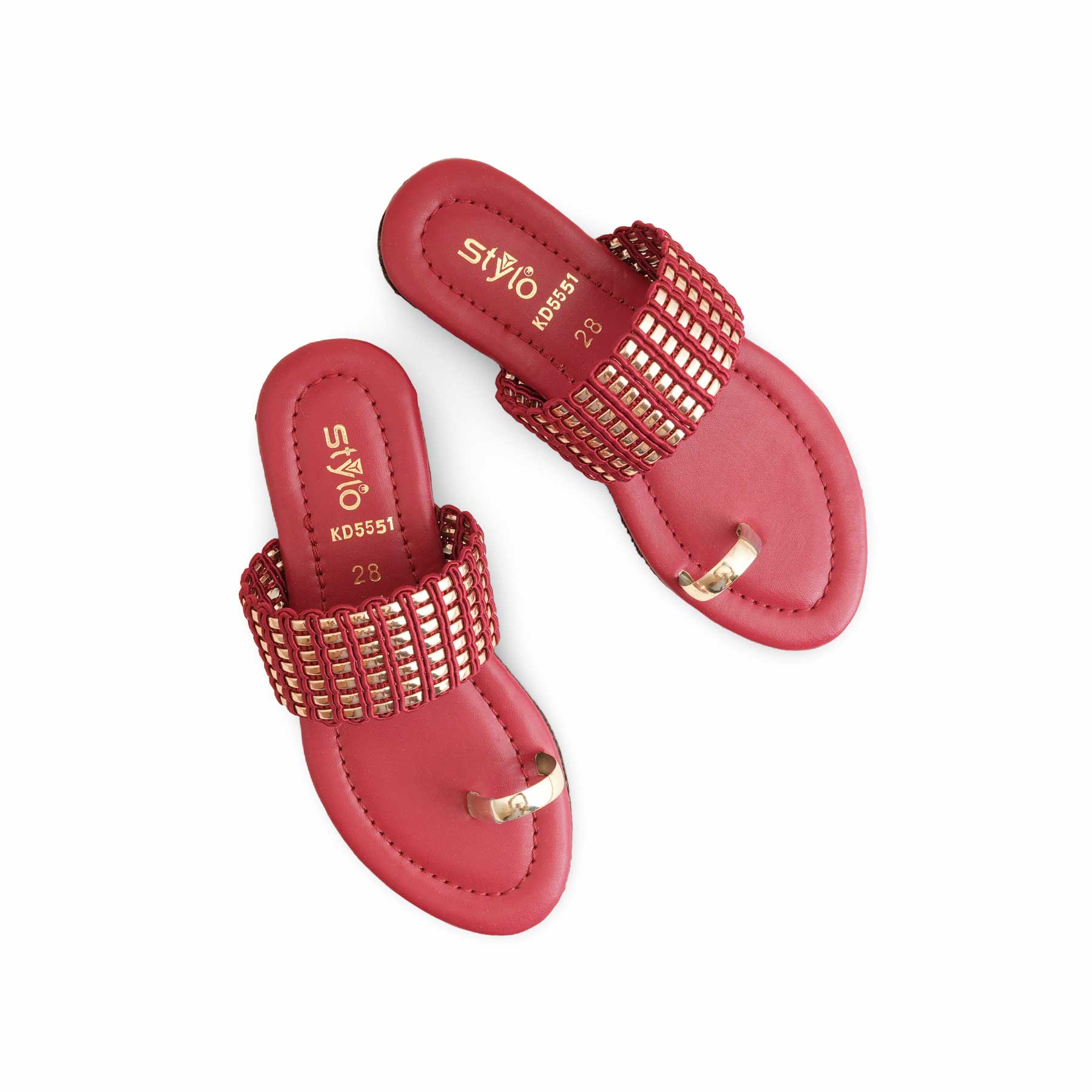 Girls Red Casual Slipper KD5551 - Image 5
