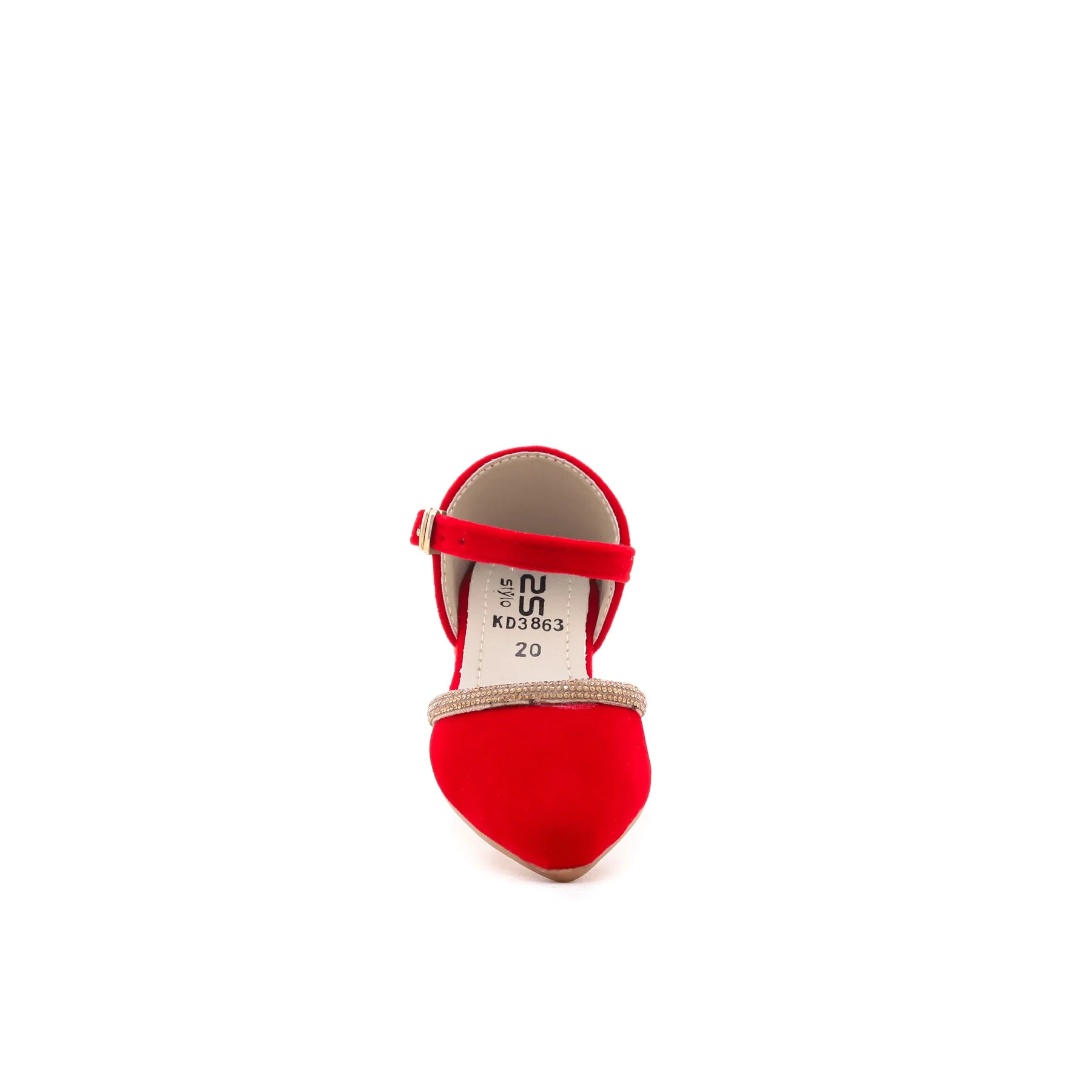 Girls Red Fancy Pumps KD3863 - Image 3