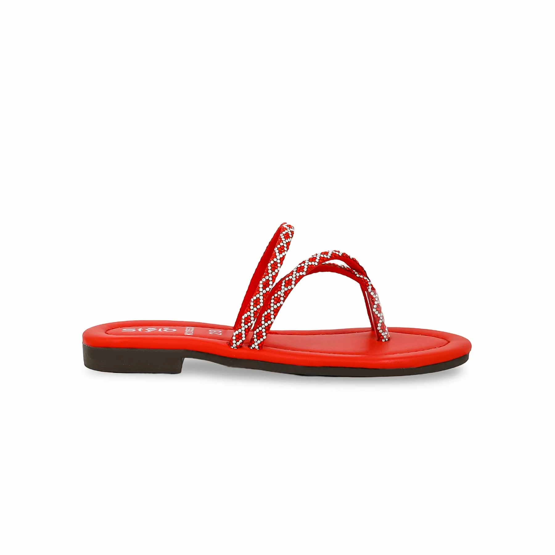 Girls Red Fancy Slipper KD5531 - Image 2