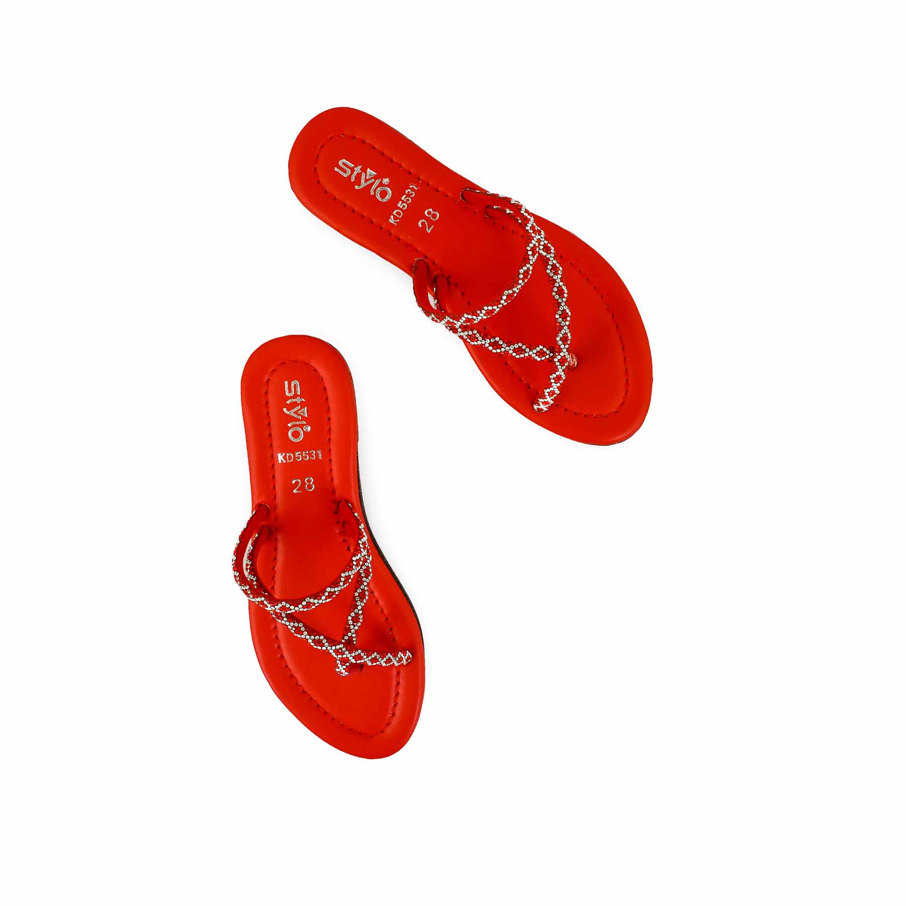 Girls Red Fancy Slipper KD5531 - Image 5