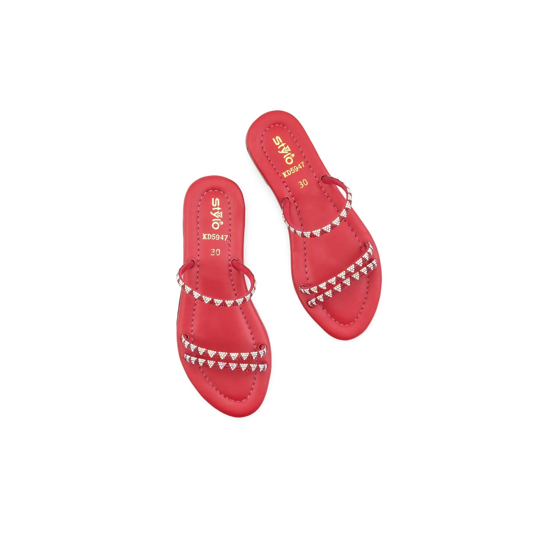 Girls Red Fancy Slipper KD5947 - Image 5