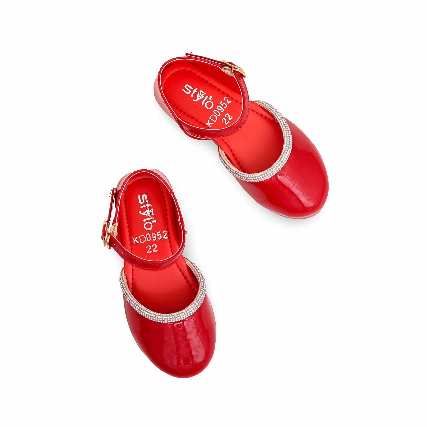 Girls Red Formal Pumps KD0952 - Image 5
