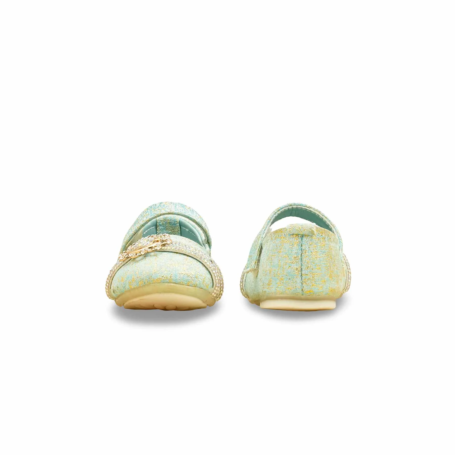Girls Seagreen Fancy Pumps KD2532 - Image 4