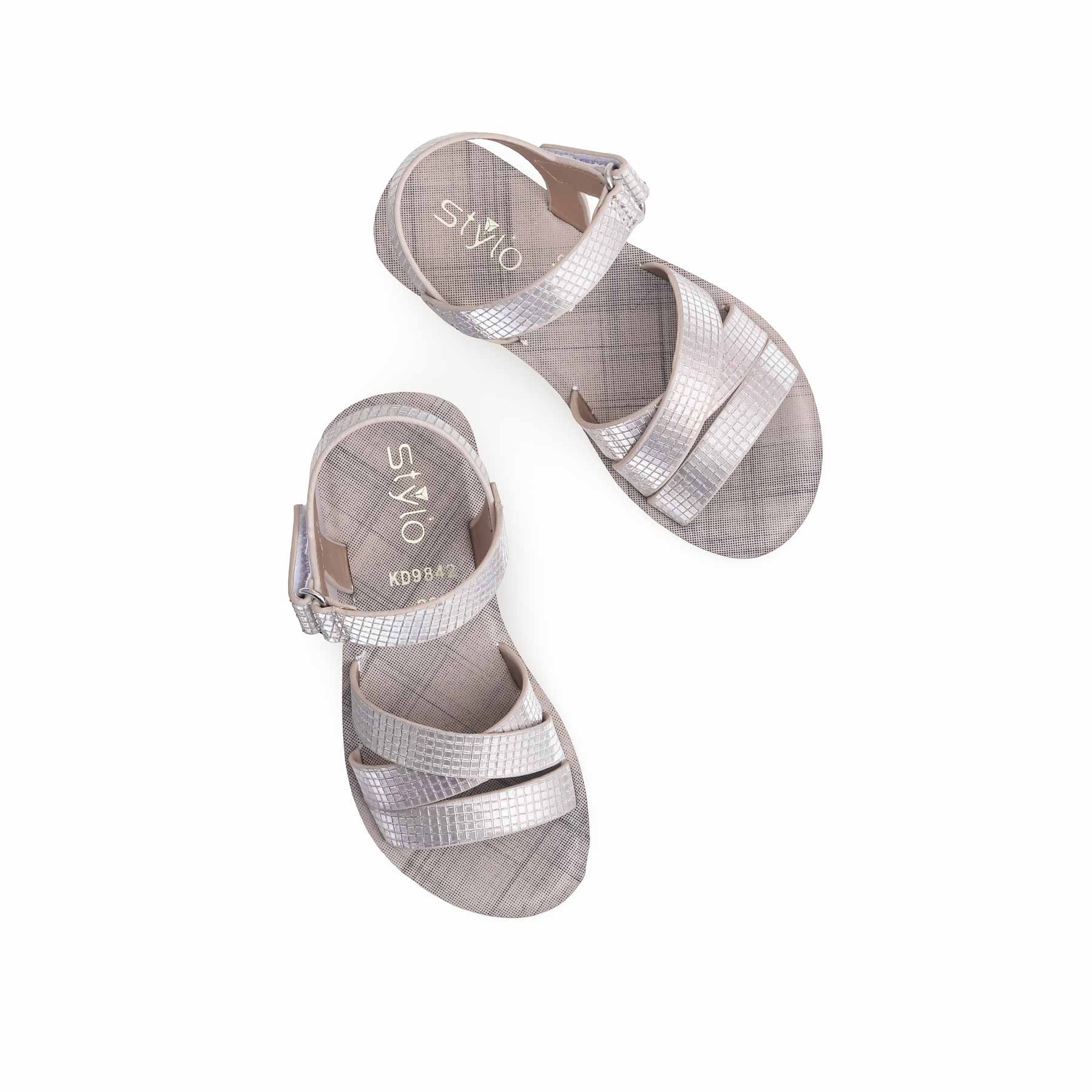 Girls Silver Casual Sandal KD9842 - Image 5