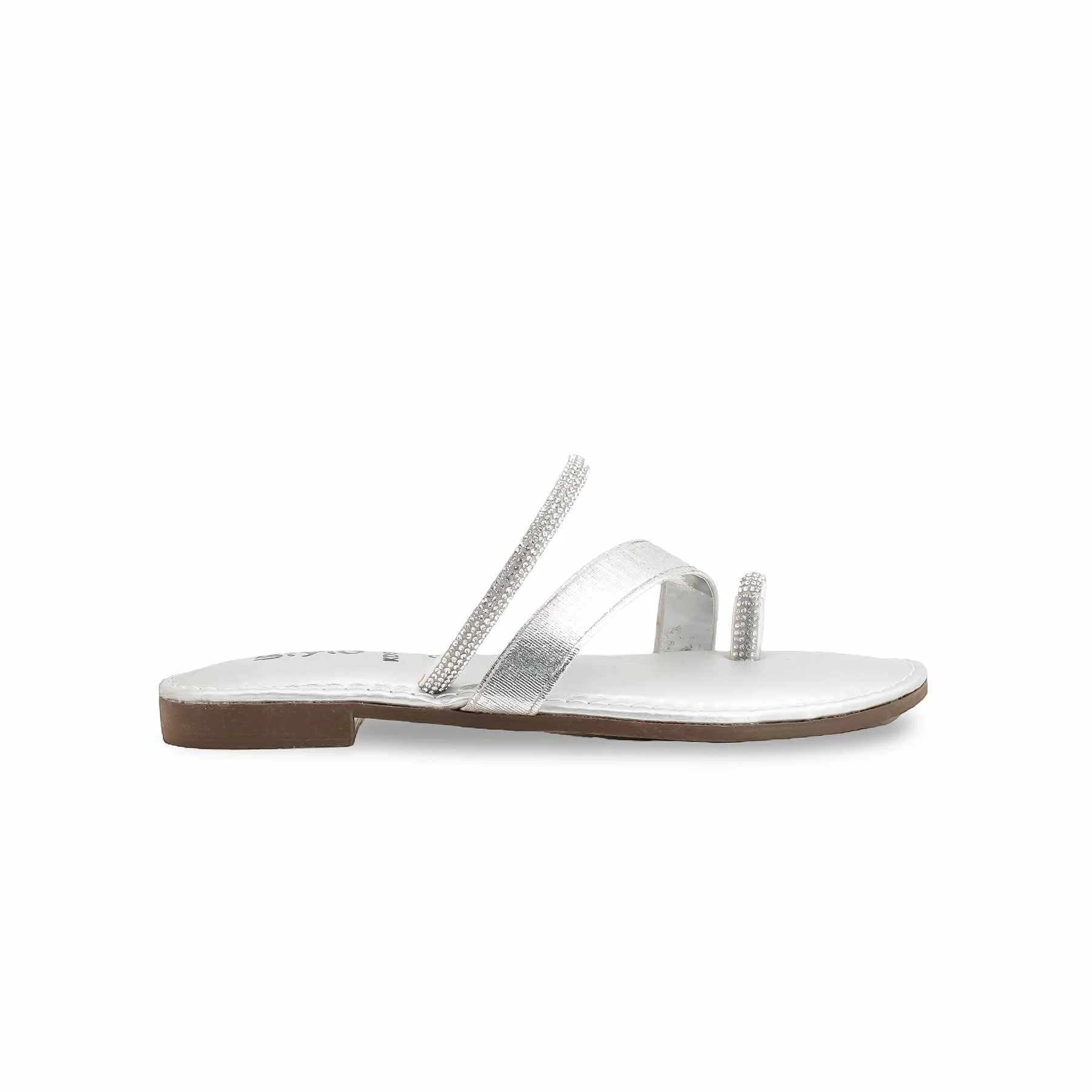 Girls Silver Casual Slipper KD5529 - Image 2