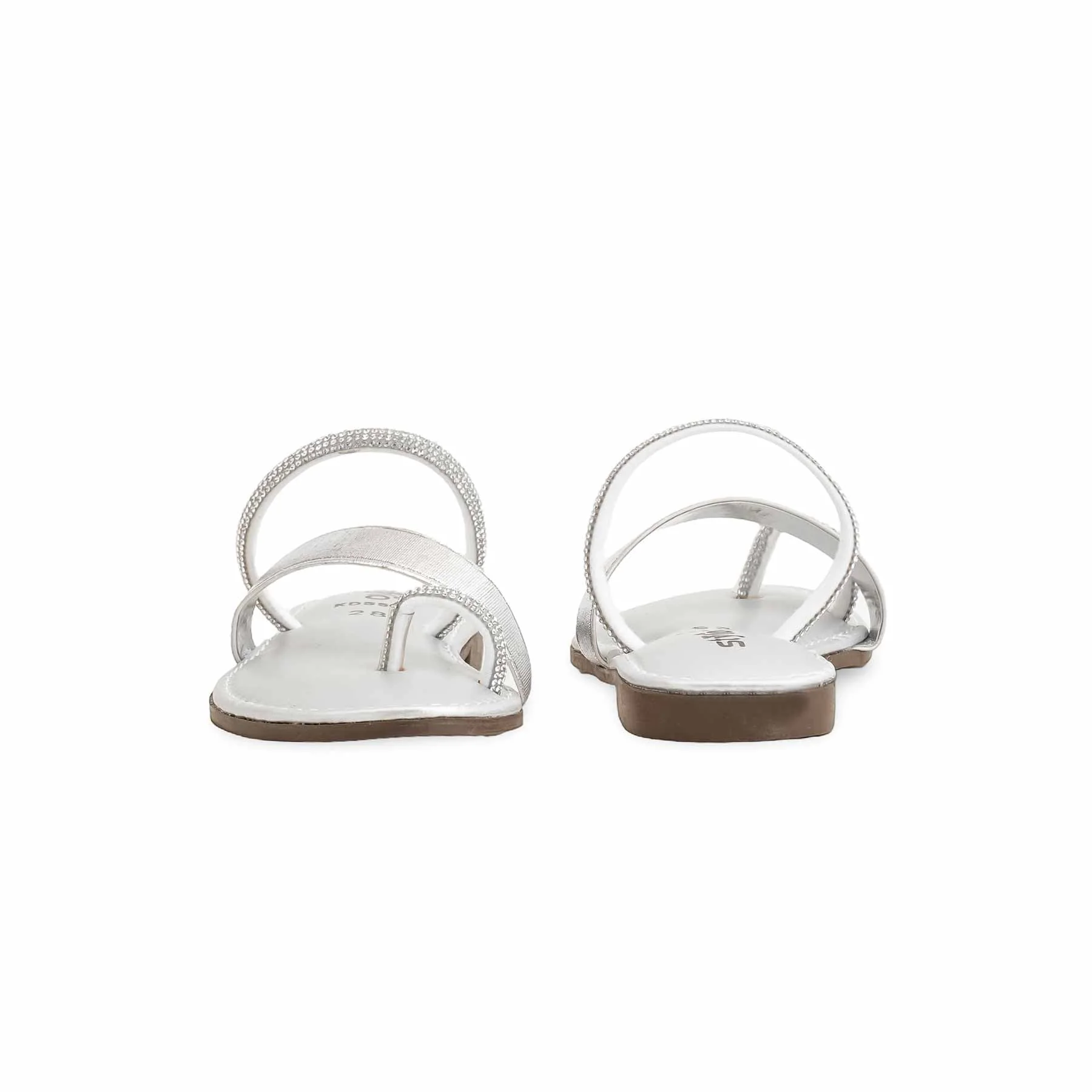 Girls Silver Casual Slipper KD5529 - Image 4