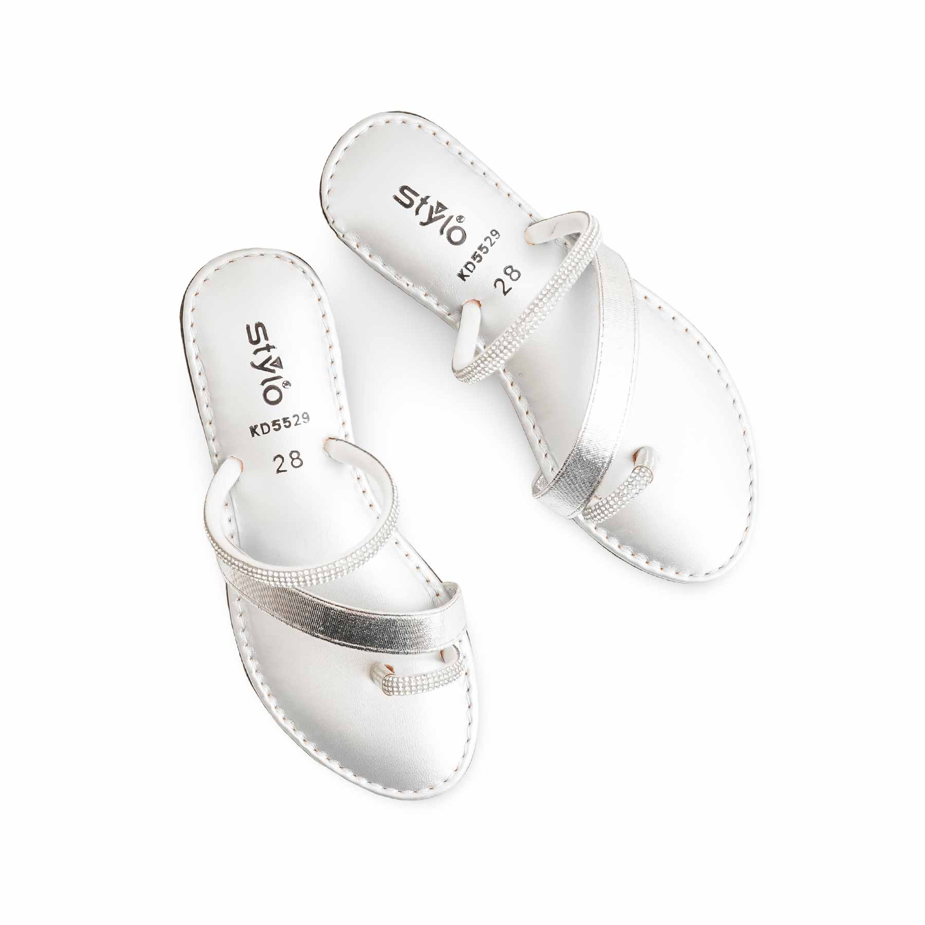 Girls Silver Casual Slipper KD5529 - Image 5