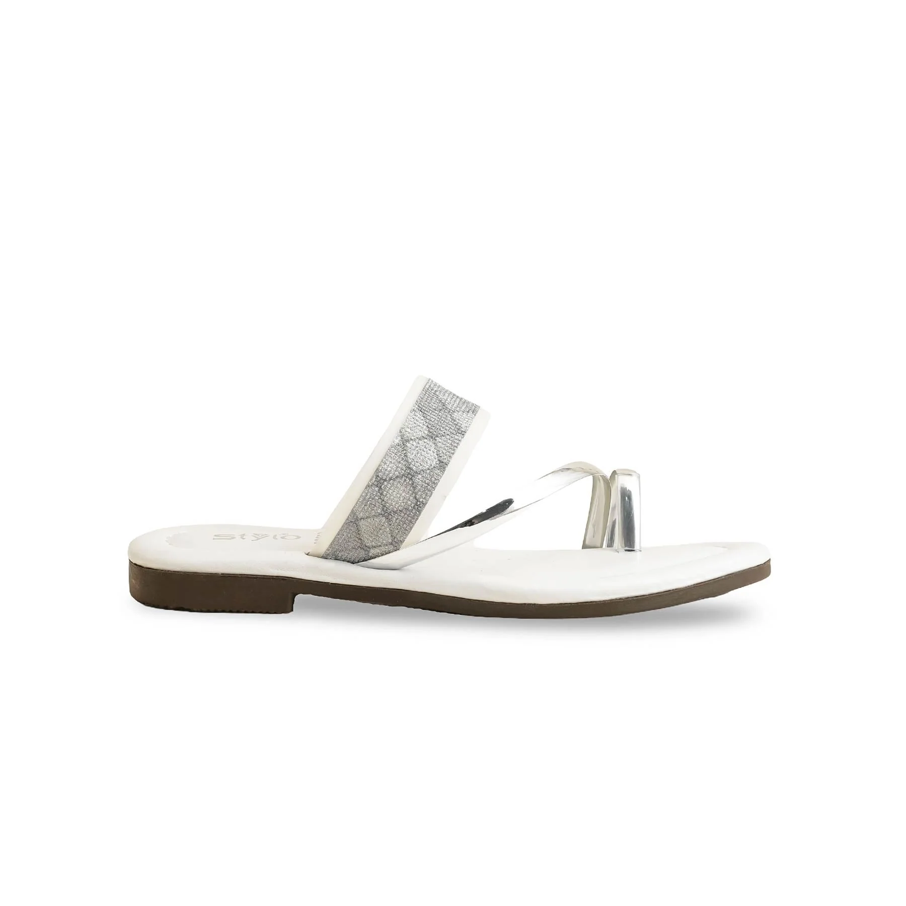 Girls Silver Casual Slipper KD5550 - Image 2