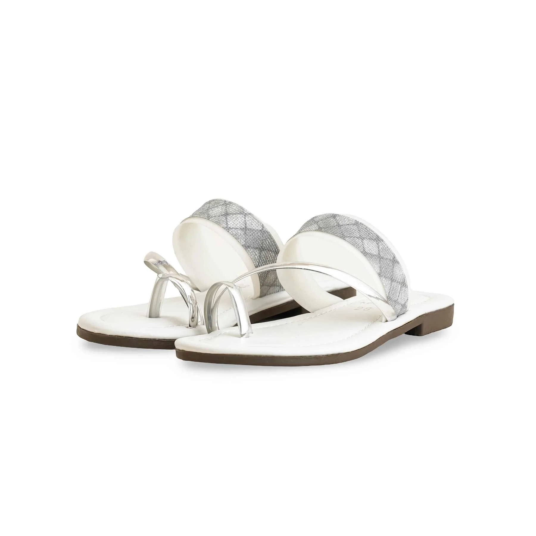 Girls Silver Casual Slipper KD5550 - Image 3