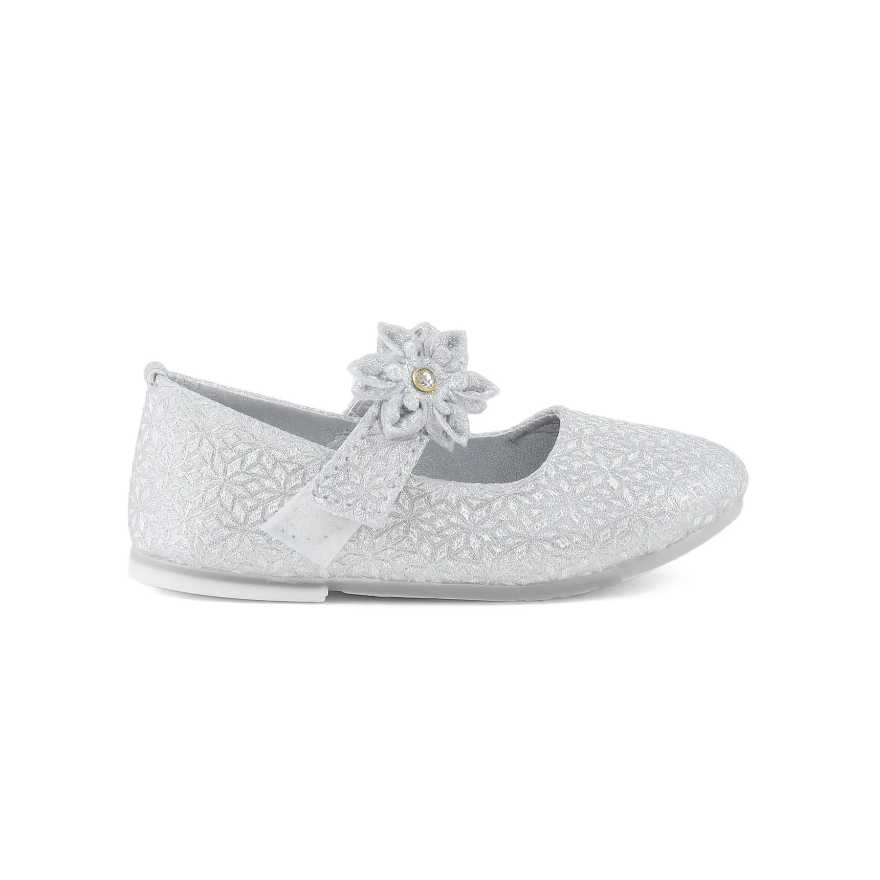 Girls Silver Fancy Pumps KD0897 - Image 2