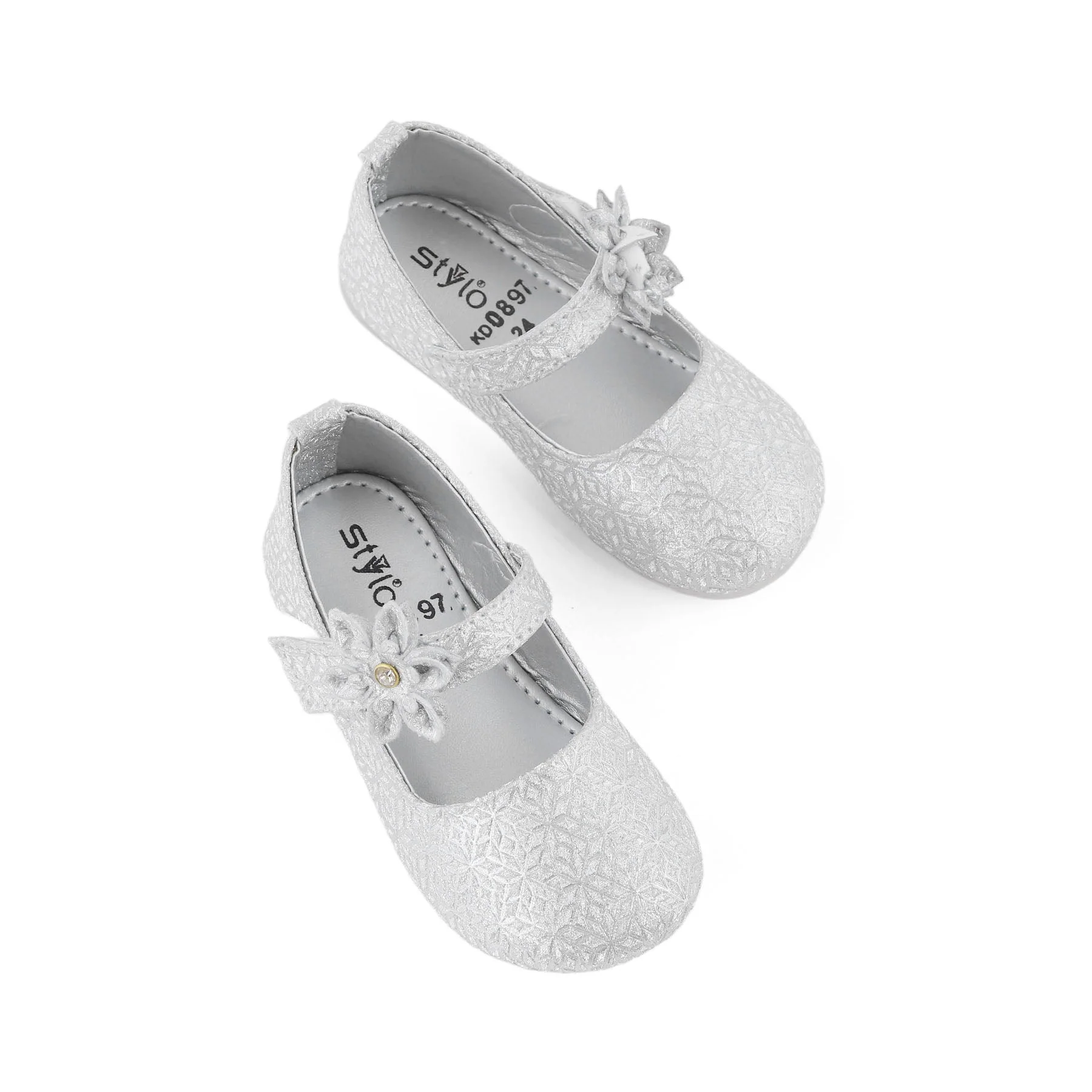 Girls Silver Fancy Pumps KD0897 - Image 5