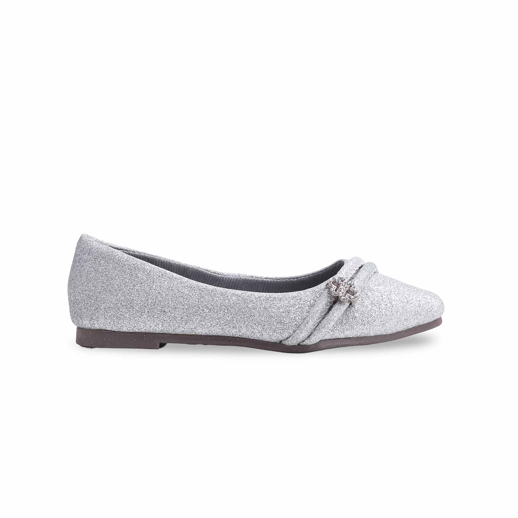 Girls Silver Fancy Pumps KD0915 - Image 3