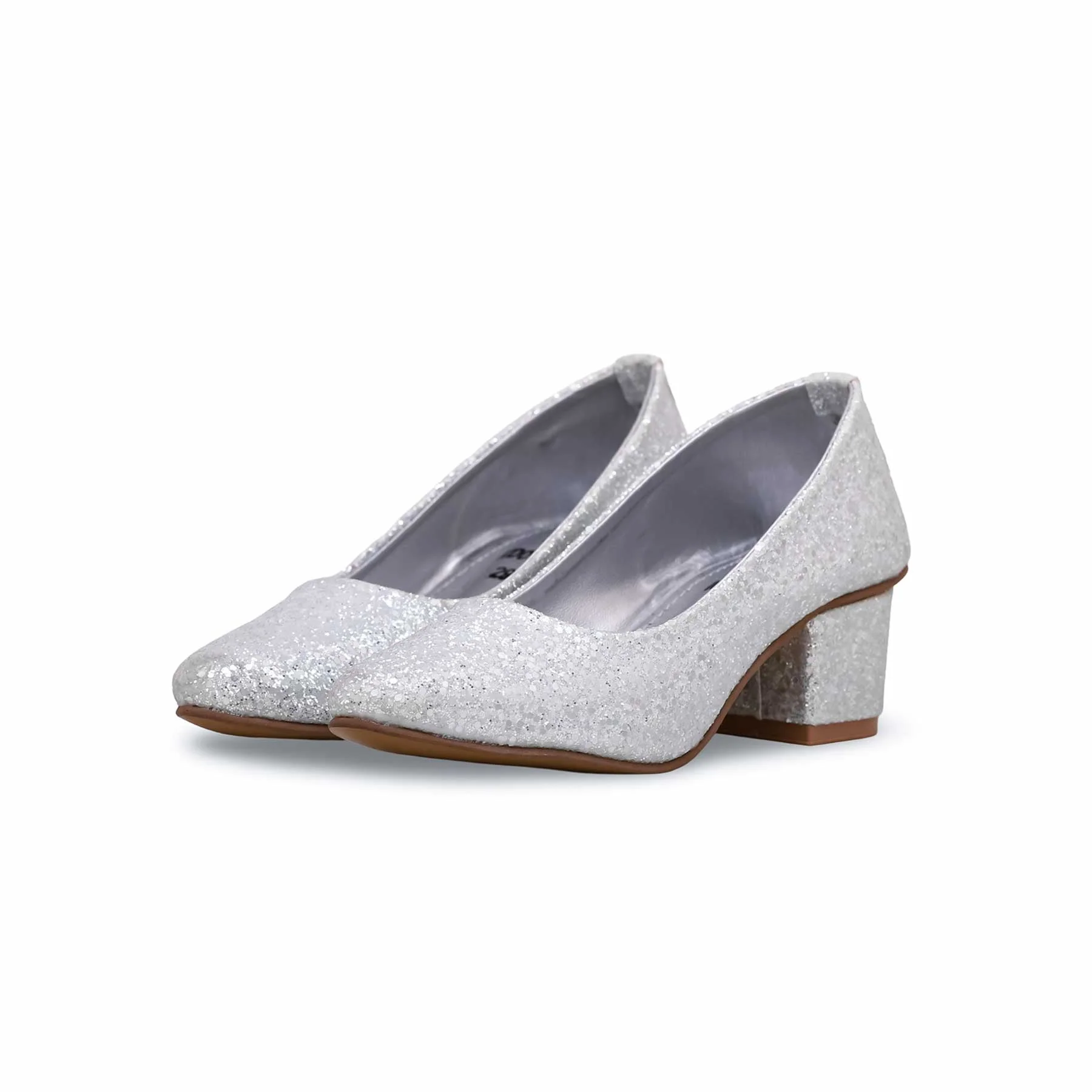 Girls Silver Fancy Pumps KD0928 - Image 3