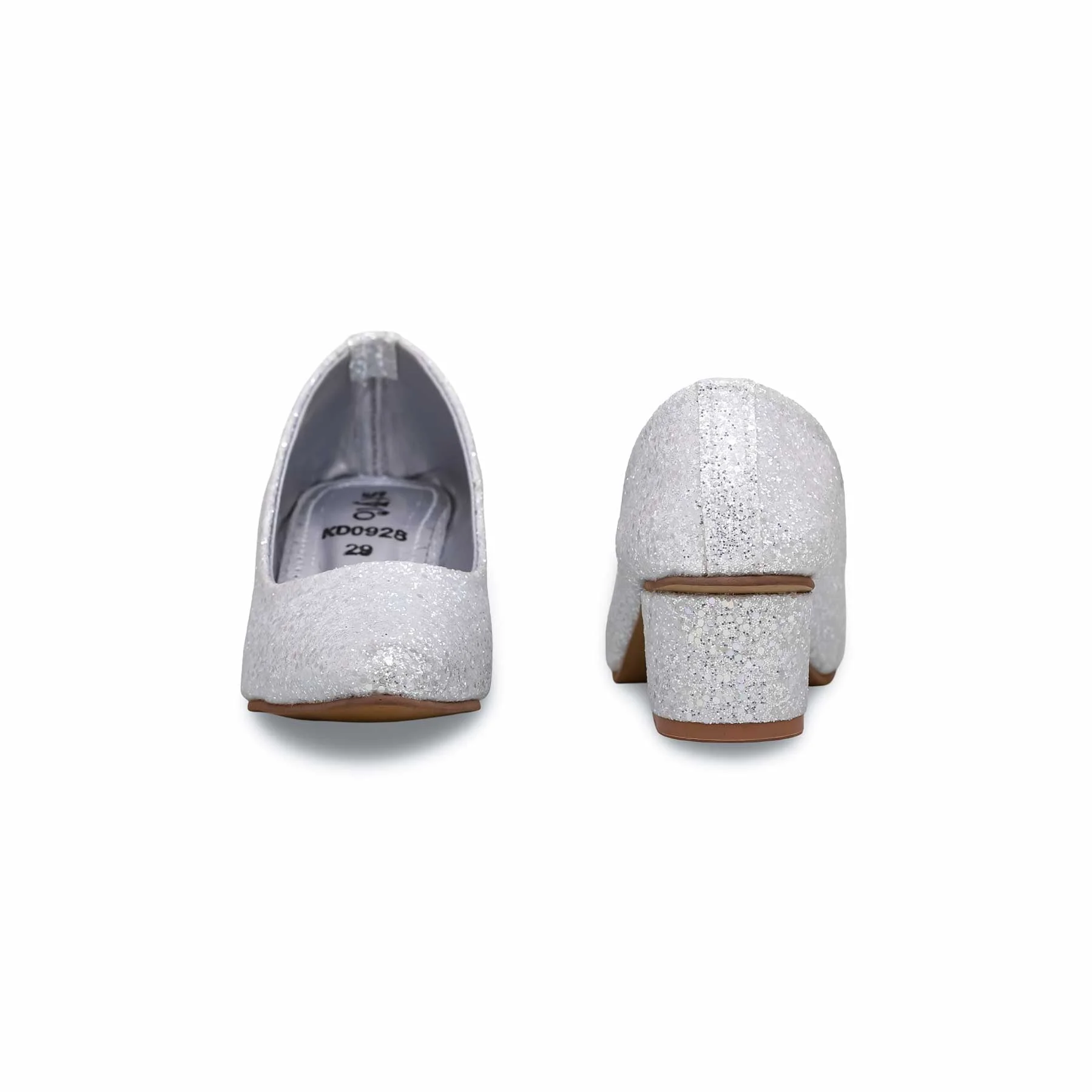 Girls Silver Fancy Pumps KD0928 - Image 4
