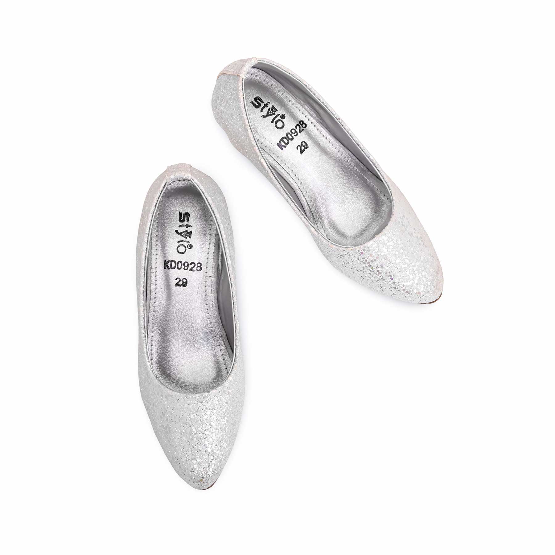 Girls Silver Fancy Pumps KD0928 - Image 5