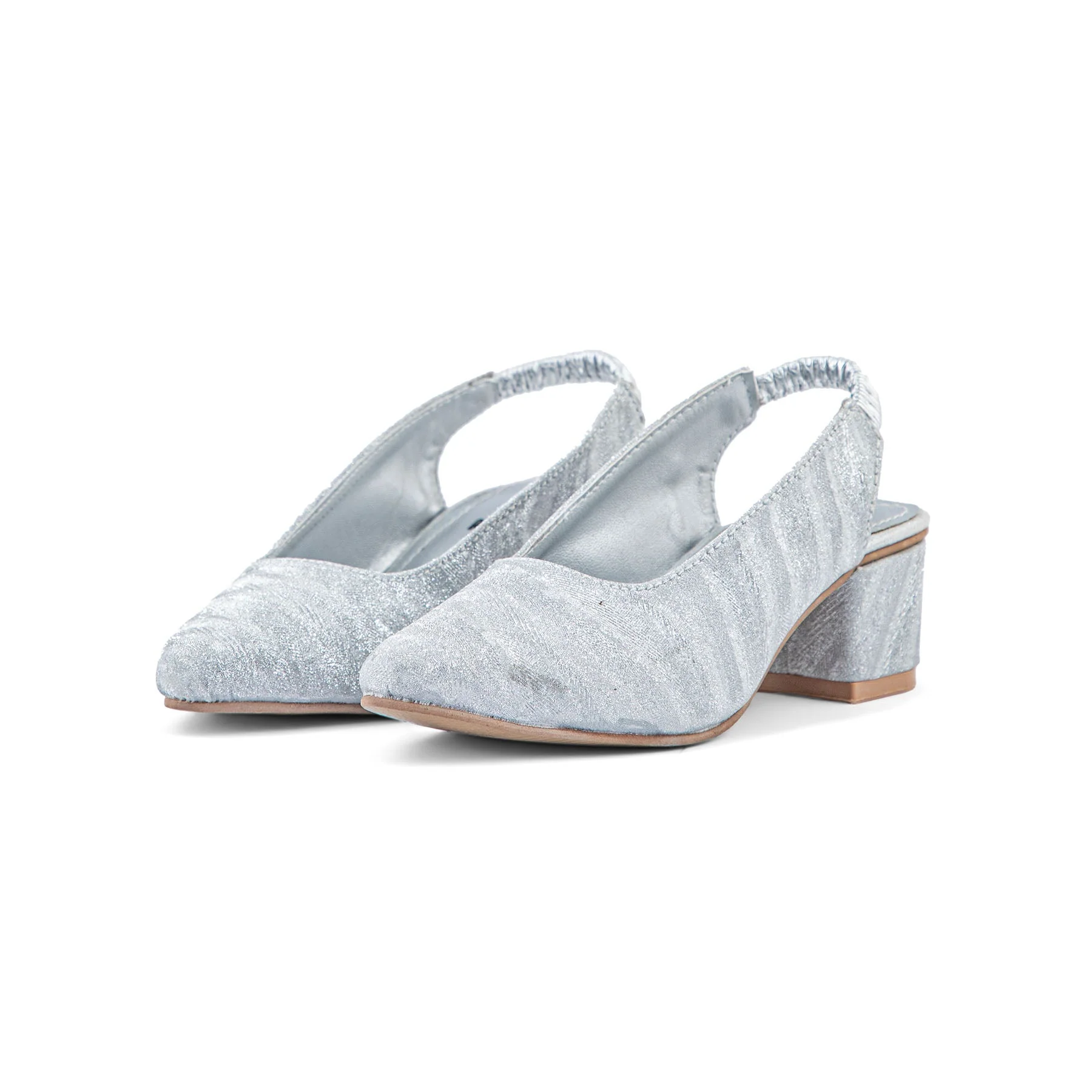Girls Silver Fancy Pumps KD0933 - Image 3