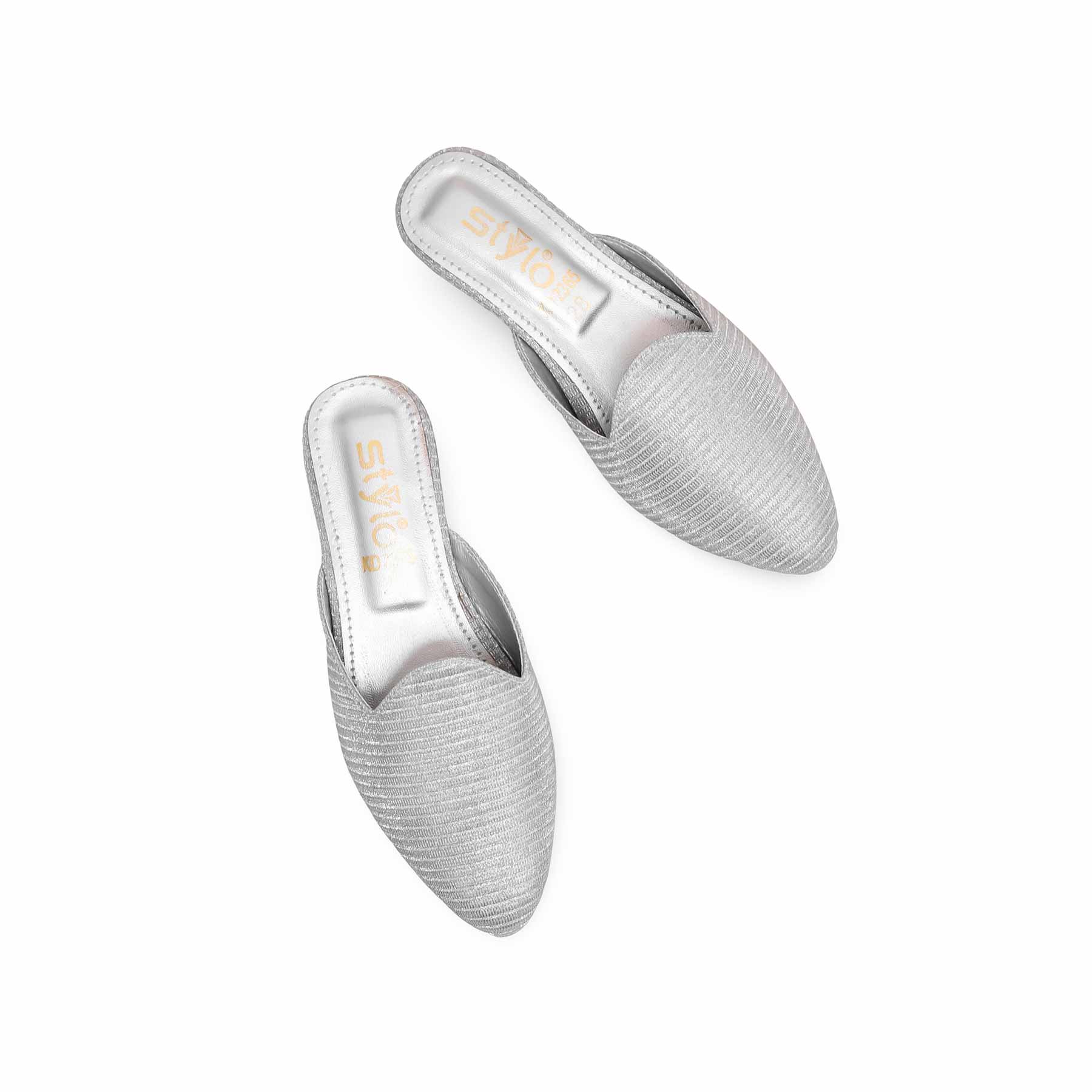 Girls Silver Fancy Pumps KD2365 - Image 4