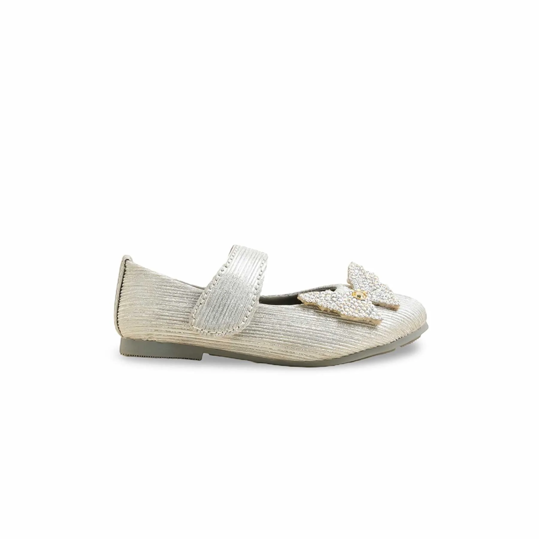 Girls Silver Fancy Pumps KD2470 - Image 2