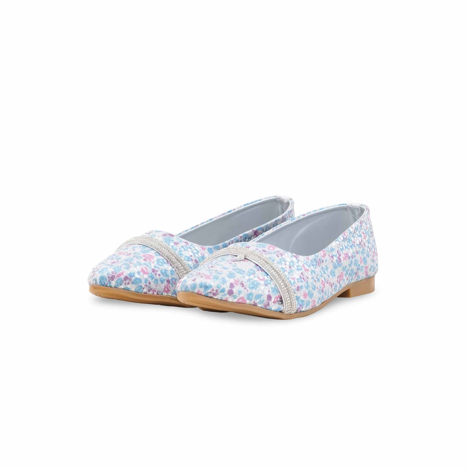 Girls Silver Fancy Pumps KD2544 - Image 3