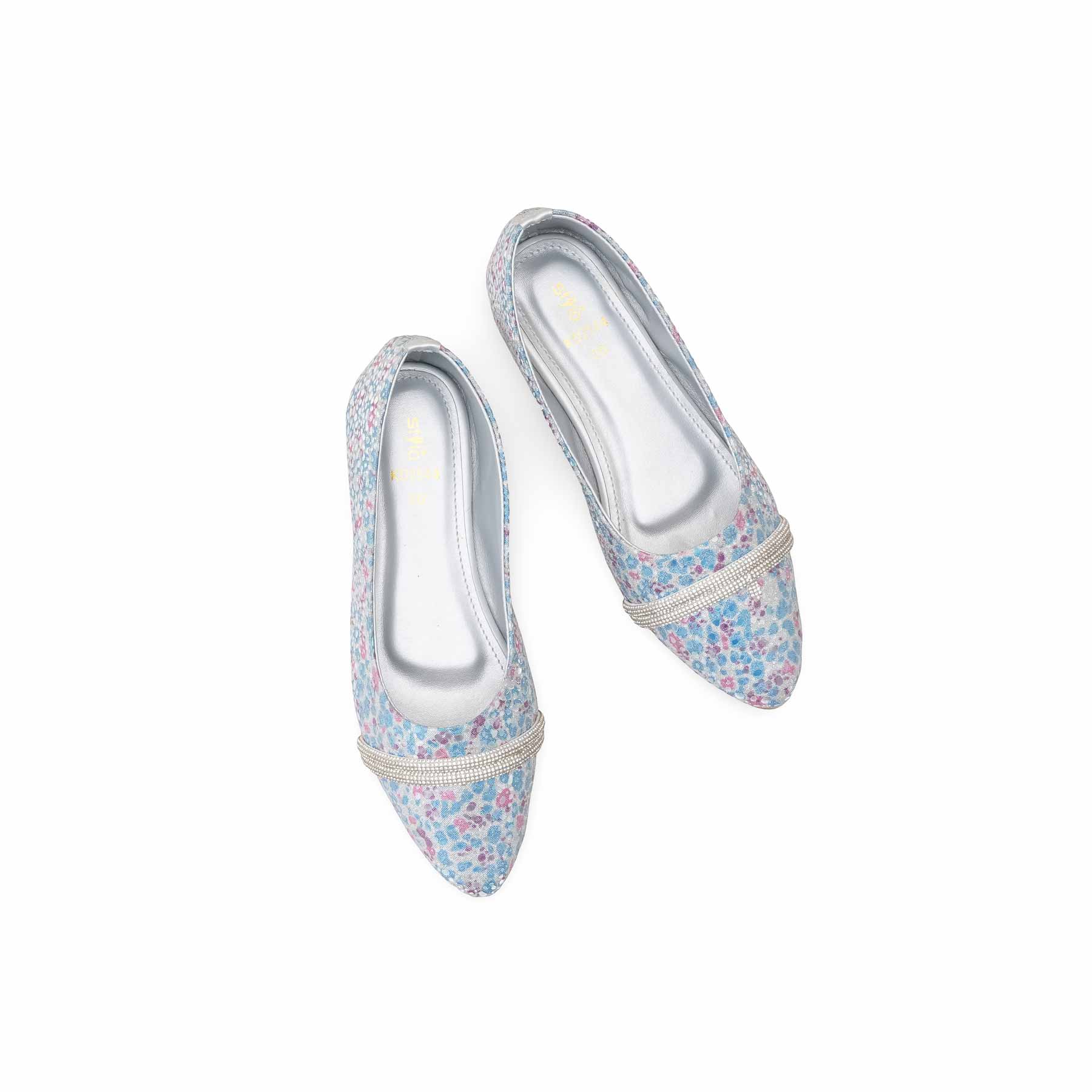 Girls Silver Fancy Pumps KD2544 - Image 5