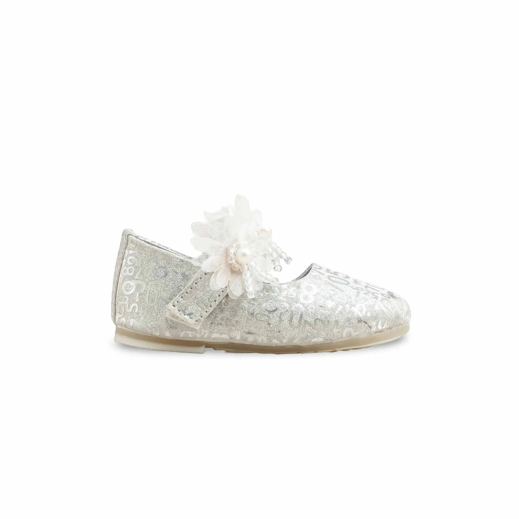 Girls Silver Fancy Pumps KD2560 - Image 2
