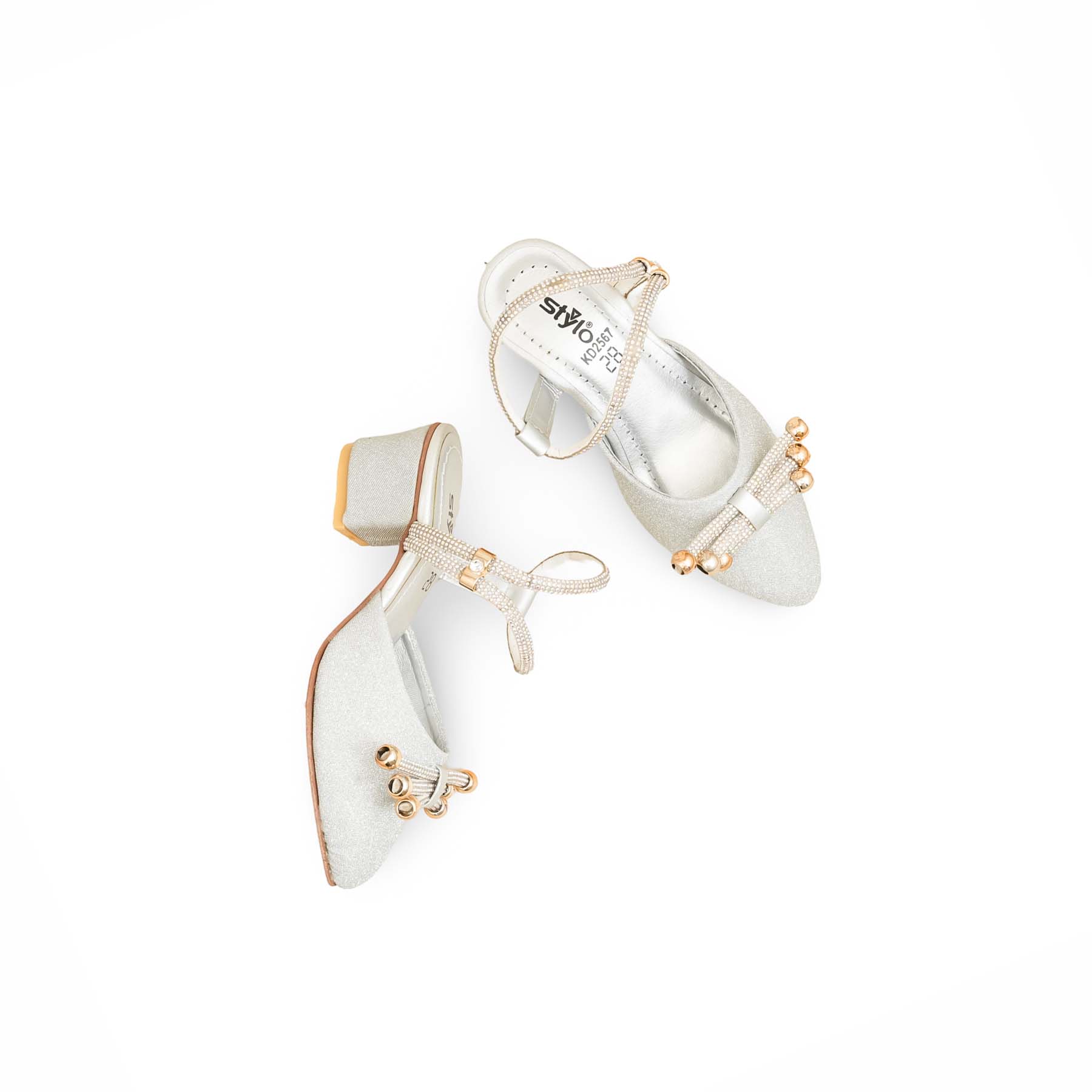 Girls Silver Fancy Pumps KD2567 - Image 5