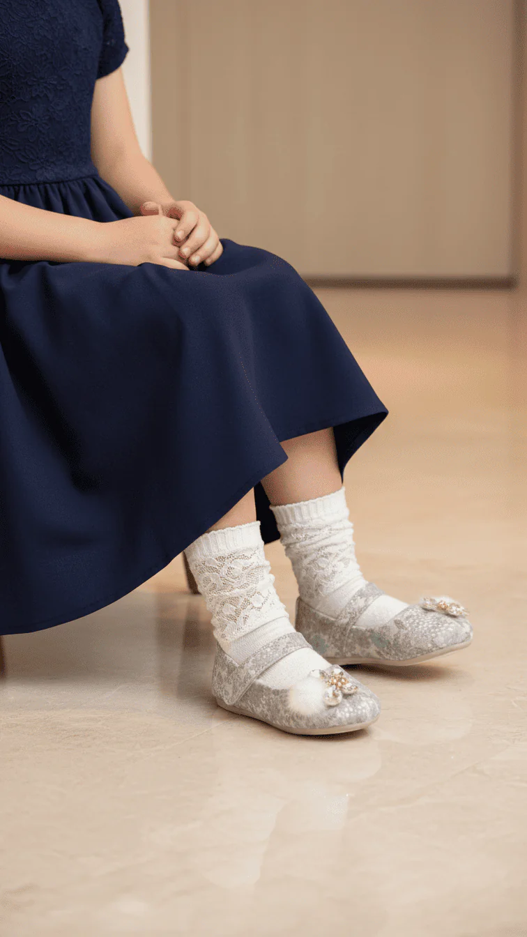 Girls Silver Fancy Pumps KD2579