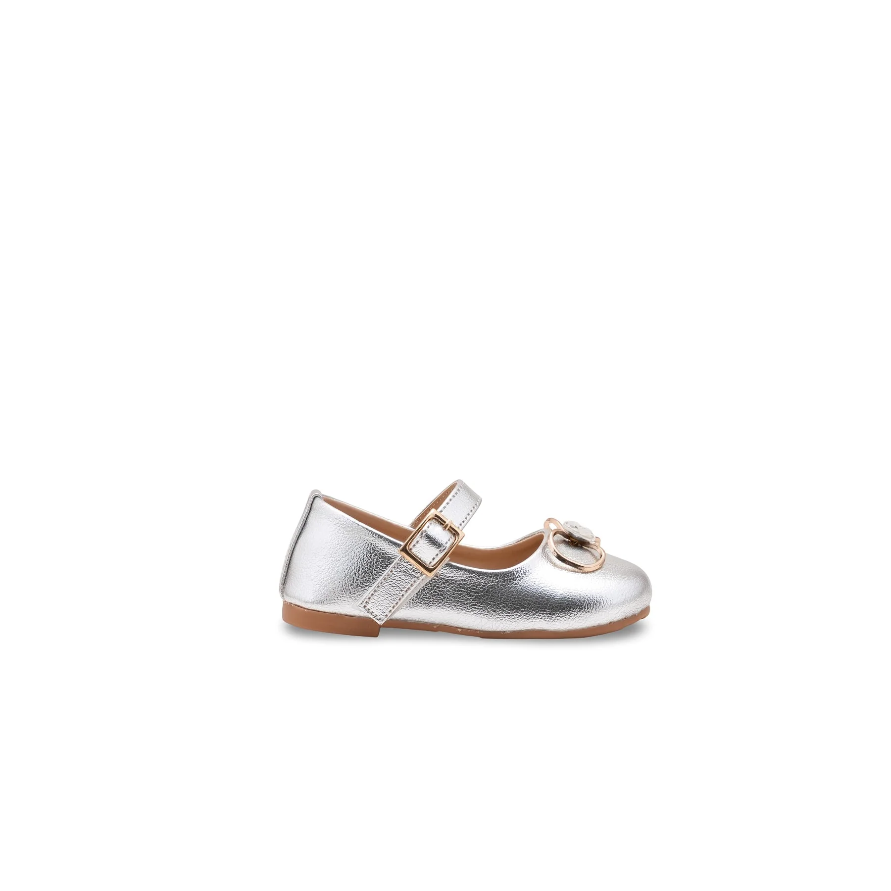 Girls Silver Fancy Pumps KD2582 - Image 2