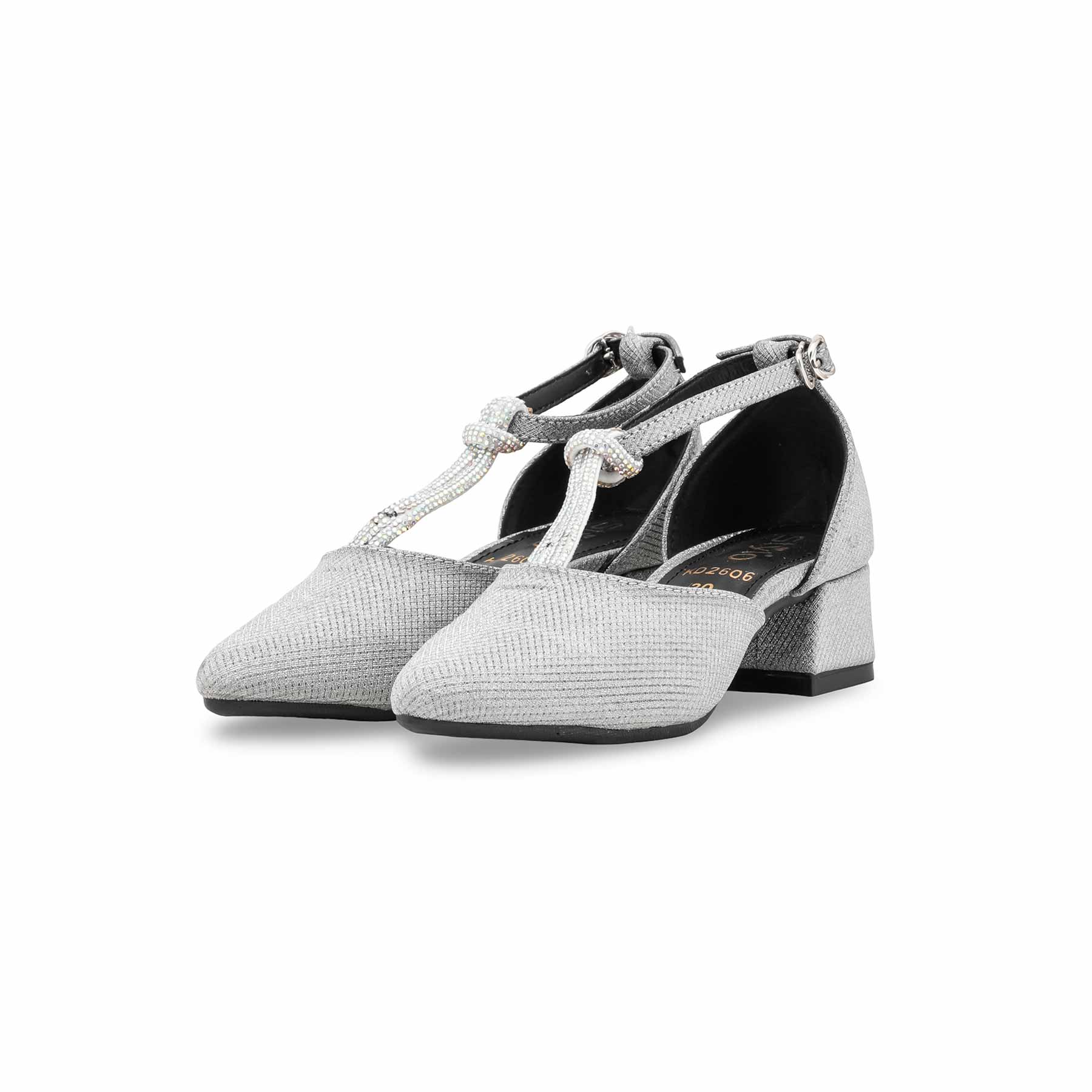 Girls Silver Fancy Pumps KD2606 - Image 3