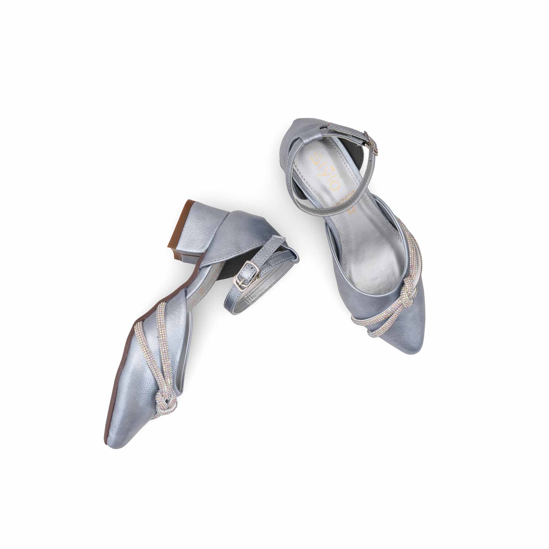 Girls Silver Fancy Pumps KD2607 - Image 5