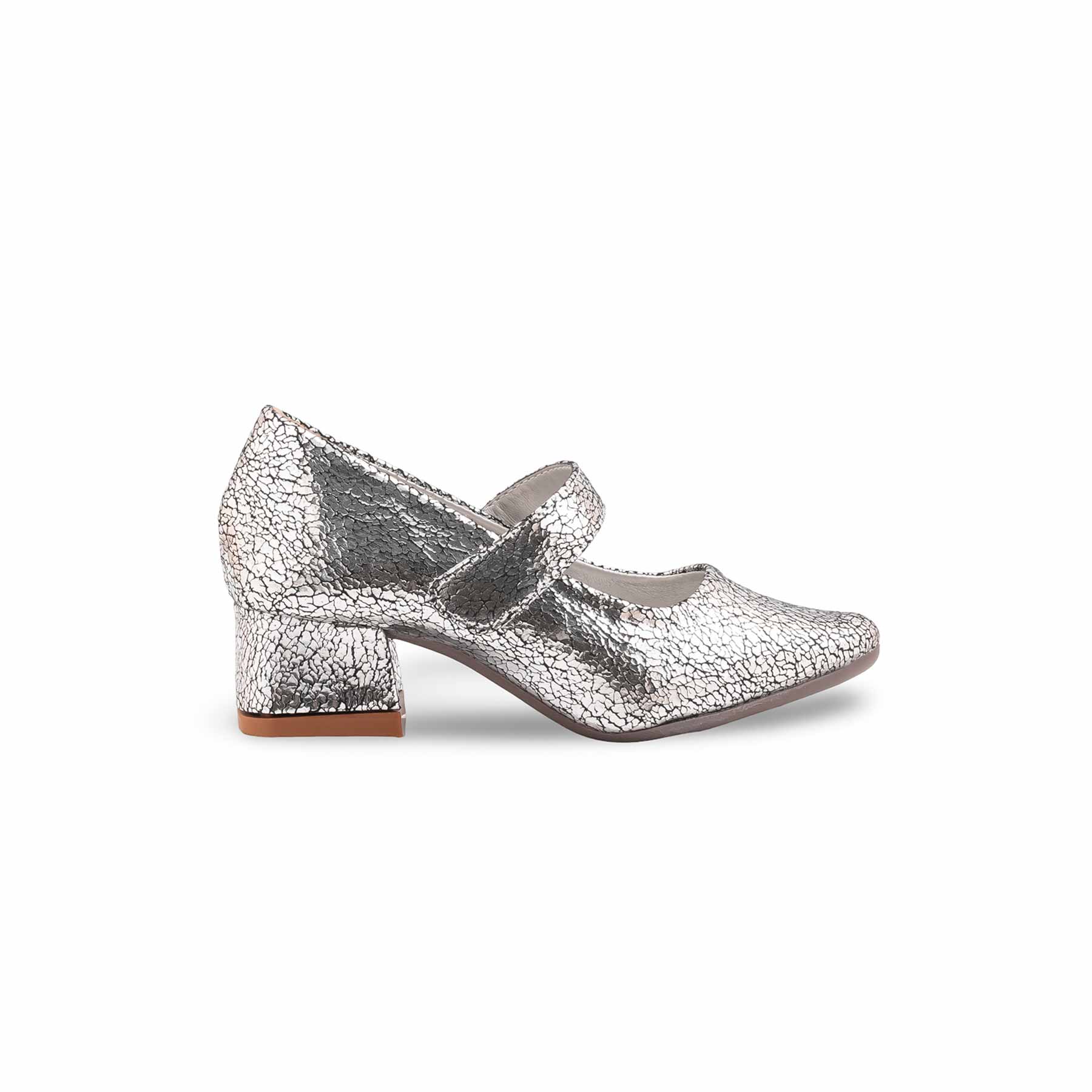Girls Silver Fancy Pumps KD2610 - Image 2