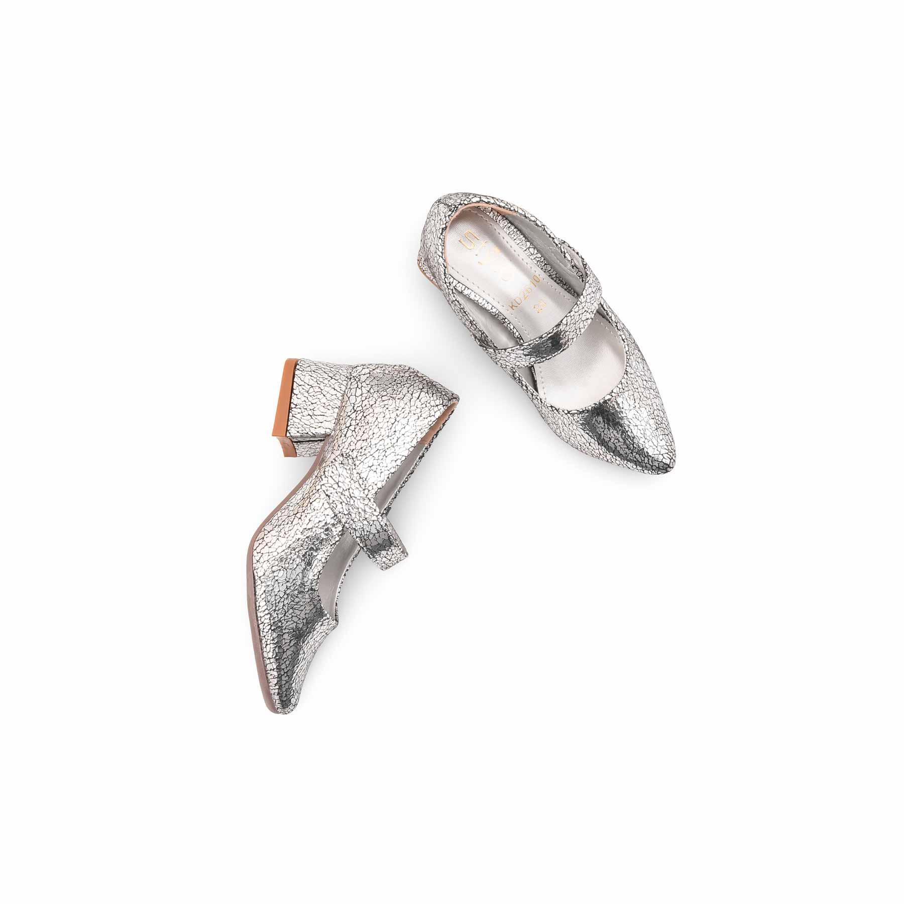 Girls Silver Fancy Pumps KD2610 - Image 5