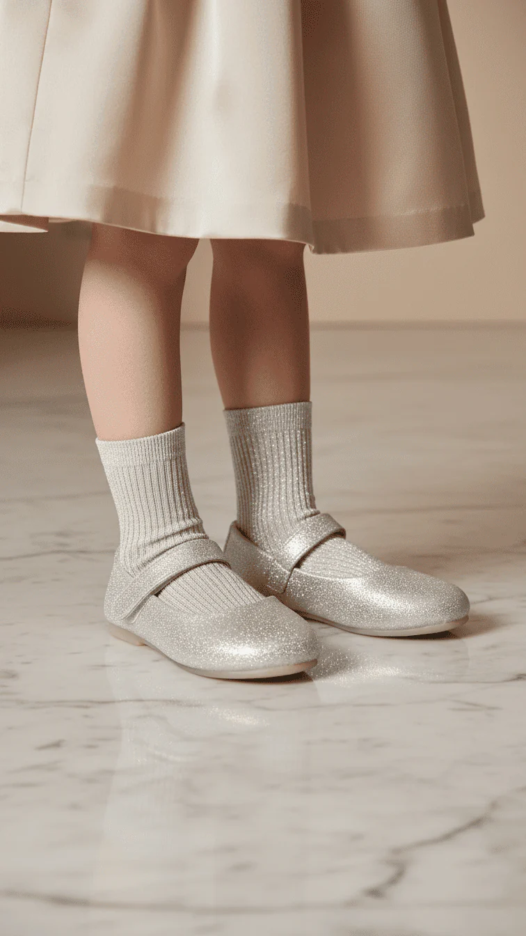 Girls Silver Fancy Pumps KD2633