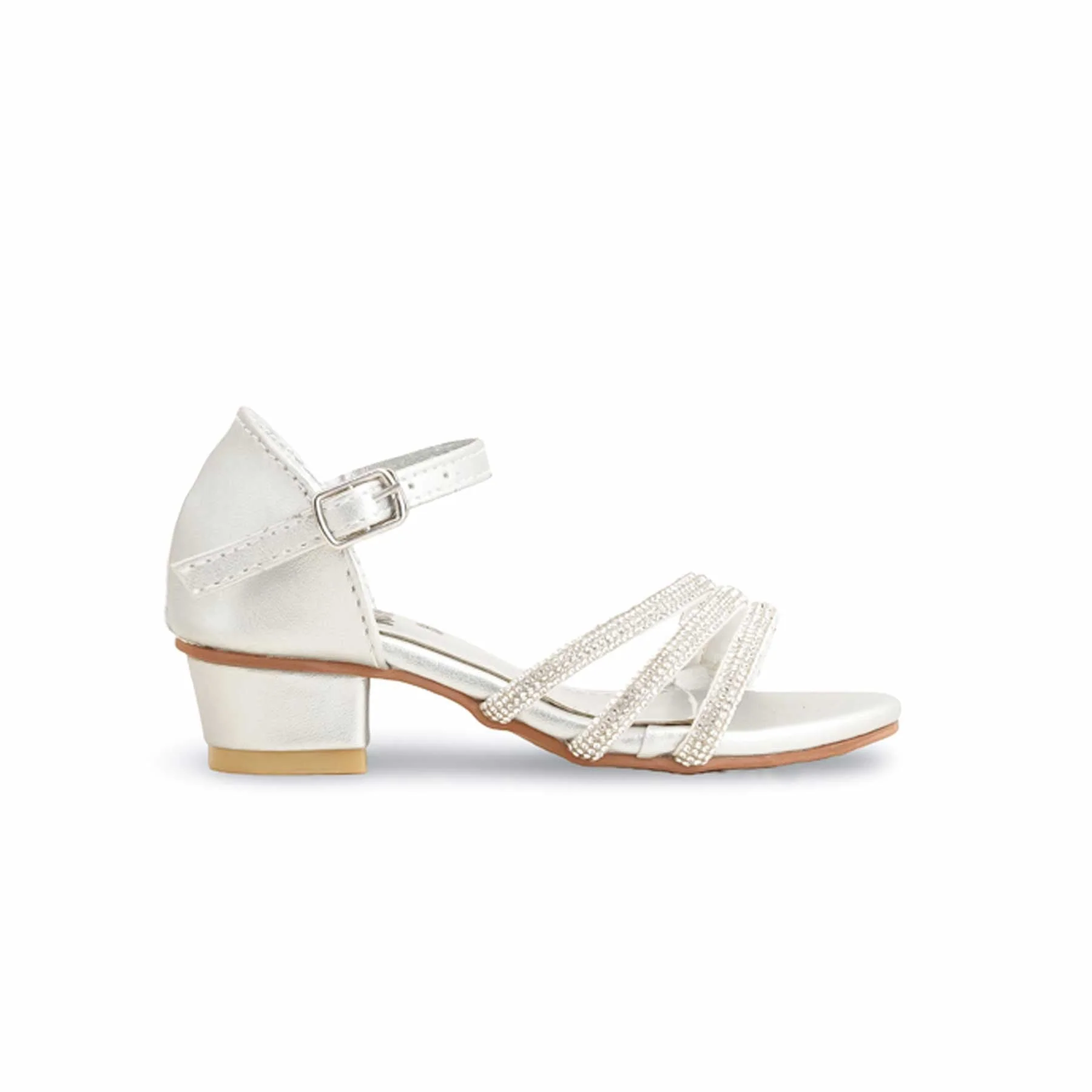 Girls Silver Fancy Sandal KD5615 - Image 2