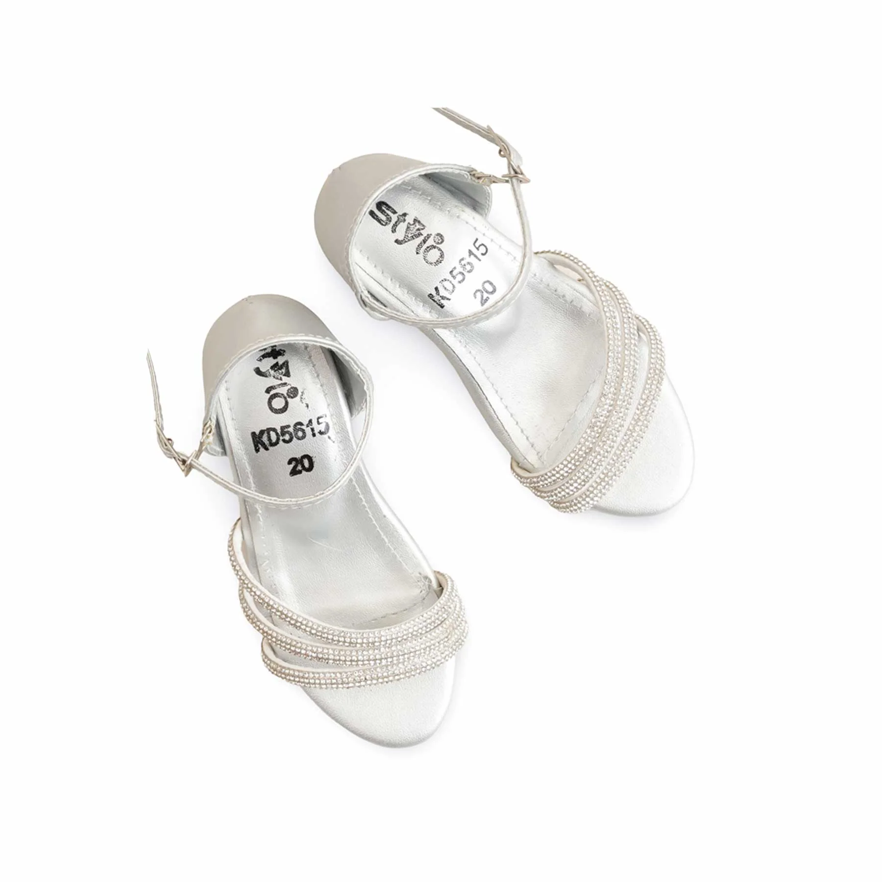 Girls Silver Fancy Sandal KD5615 - Image 5