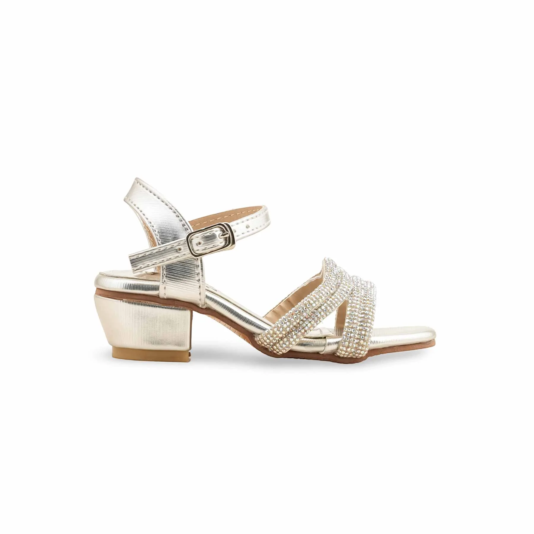 Girls Silver Fancy Sandal KD5707 - Image 2