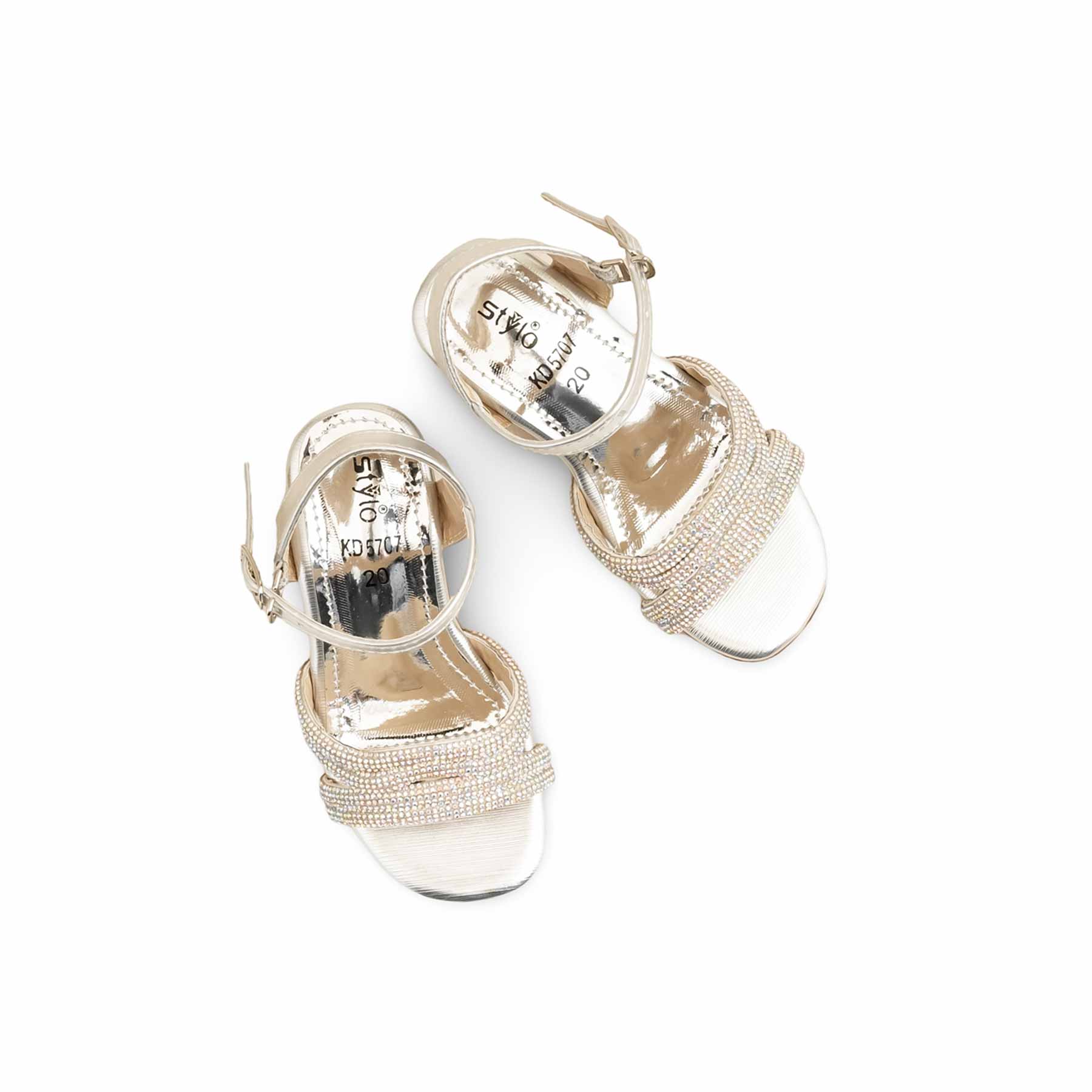 Girls Silver Fancy Sandal KD5707 - Image 5