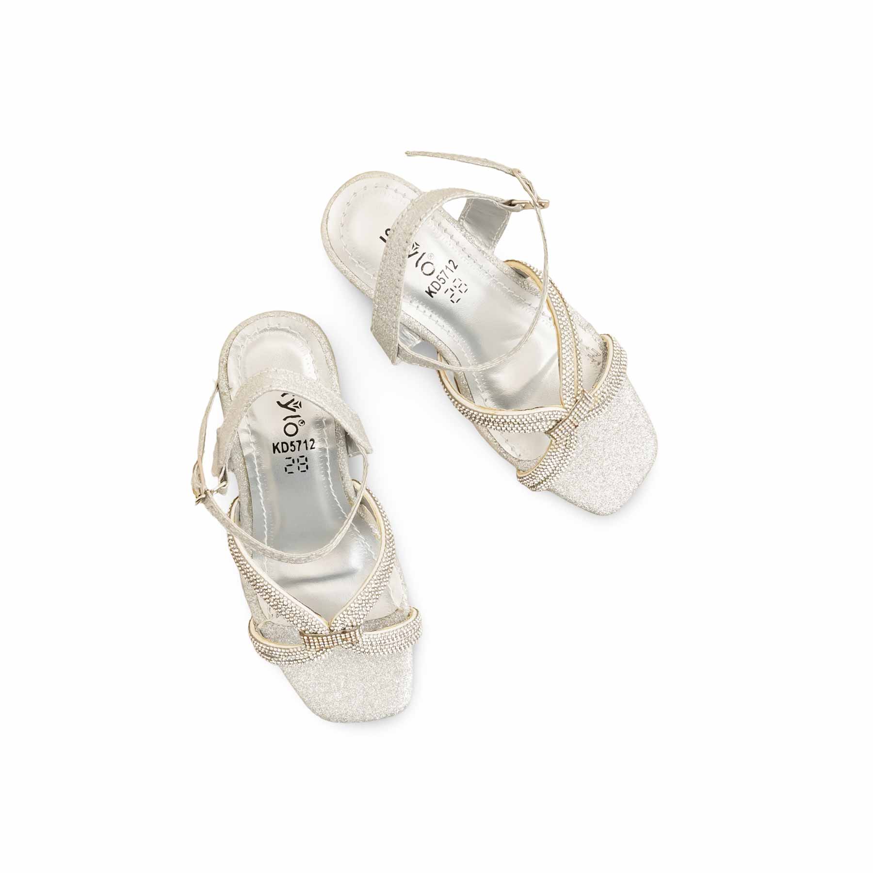 Girls Silver Fancy Sandal KD5712 - Image 5