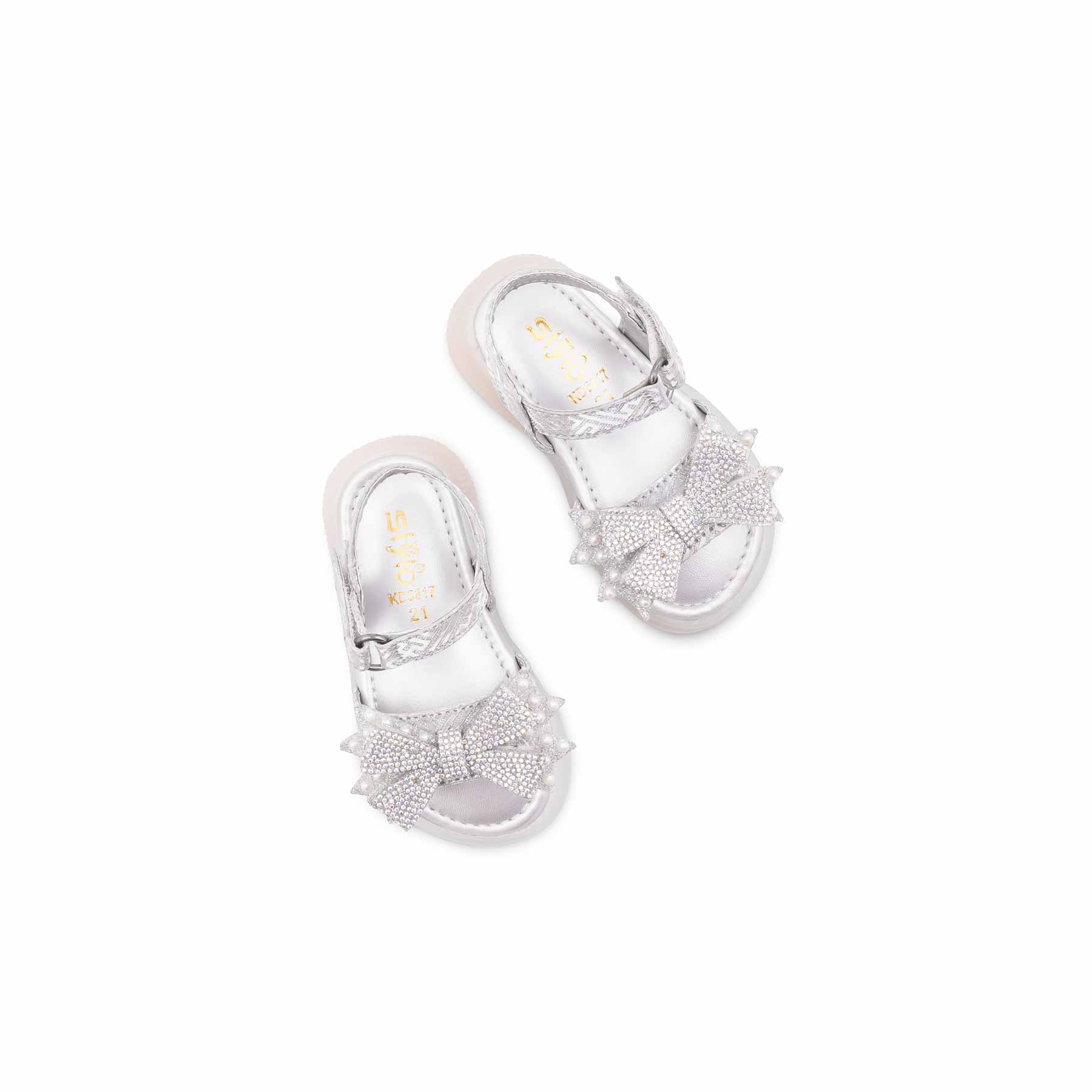 Girls Silver Fancy Sandal KD5817 - Image 5