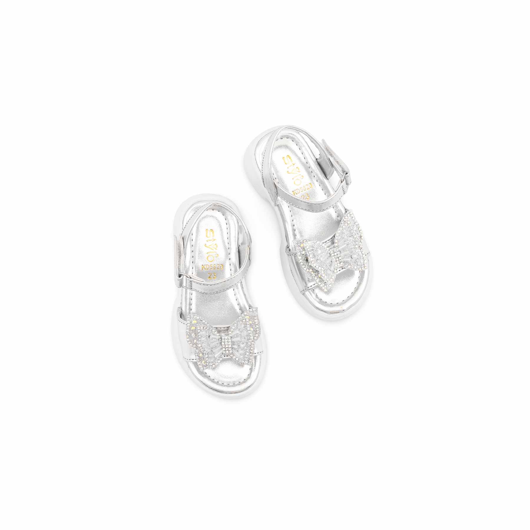 Girls Silver Fancy Sandal KD5820 - Image 5