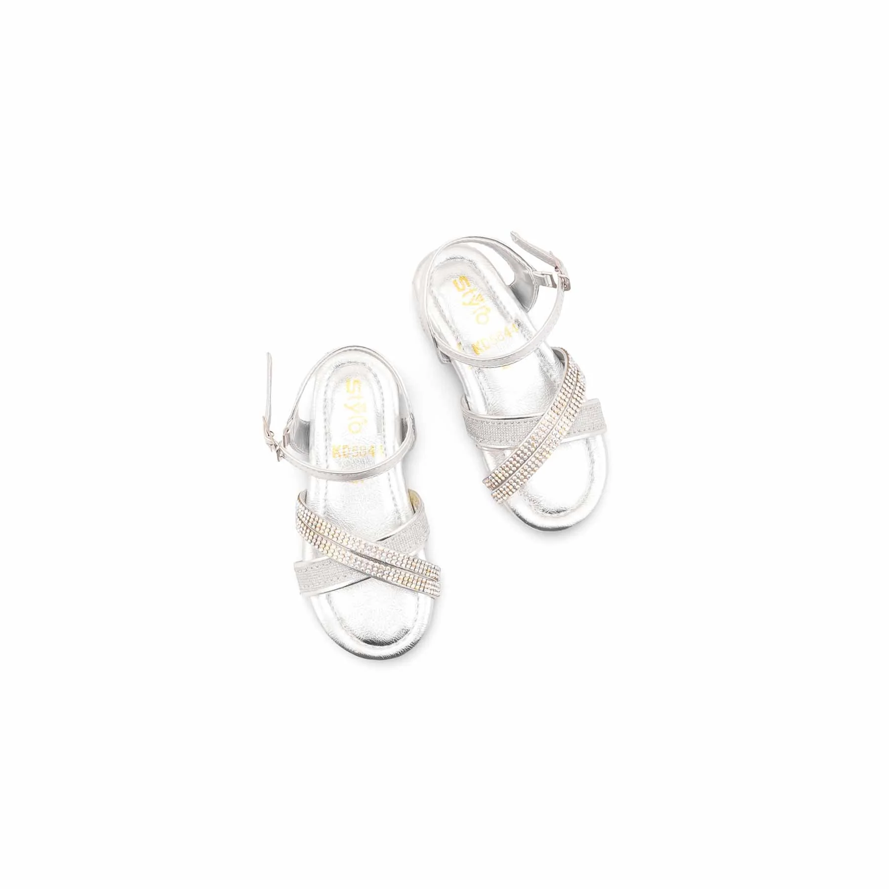 Girls Silver Fancy Sandal KD5844 - Image 5