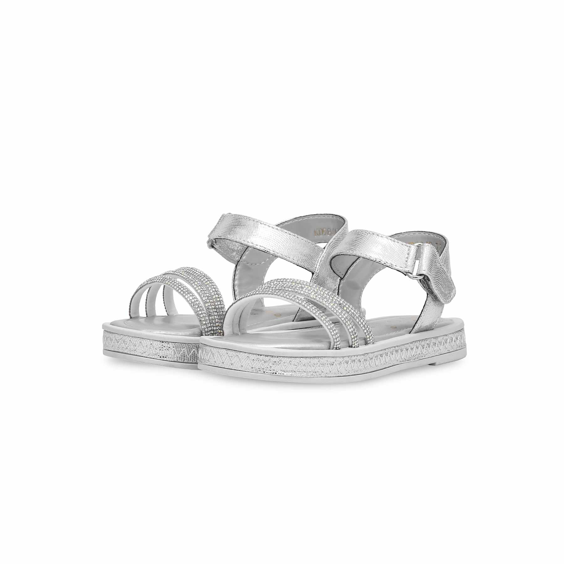 Girls Silver Fancy Sandal KD9840 - Image 3