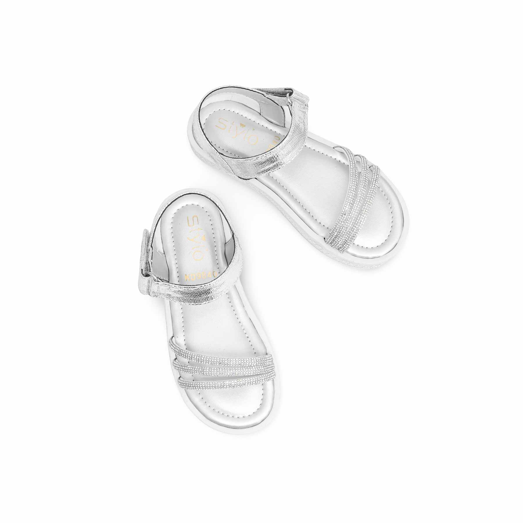 Girls Silver Fancy Sandal KD9840 - Image 5