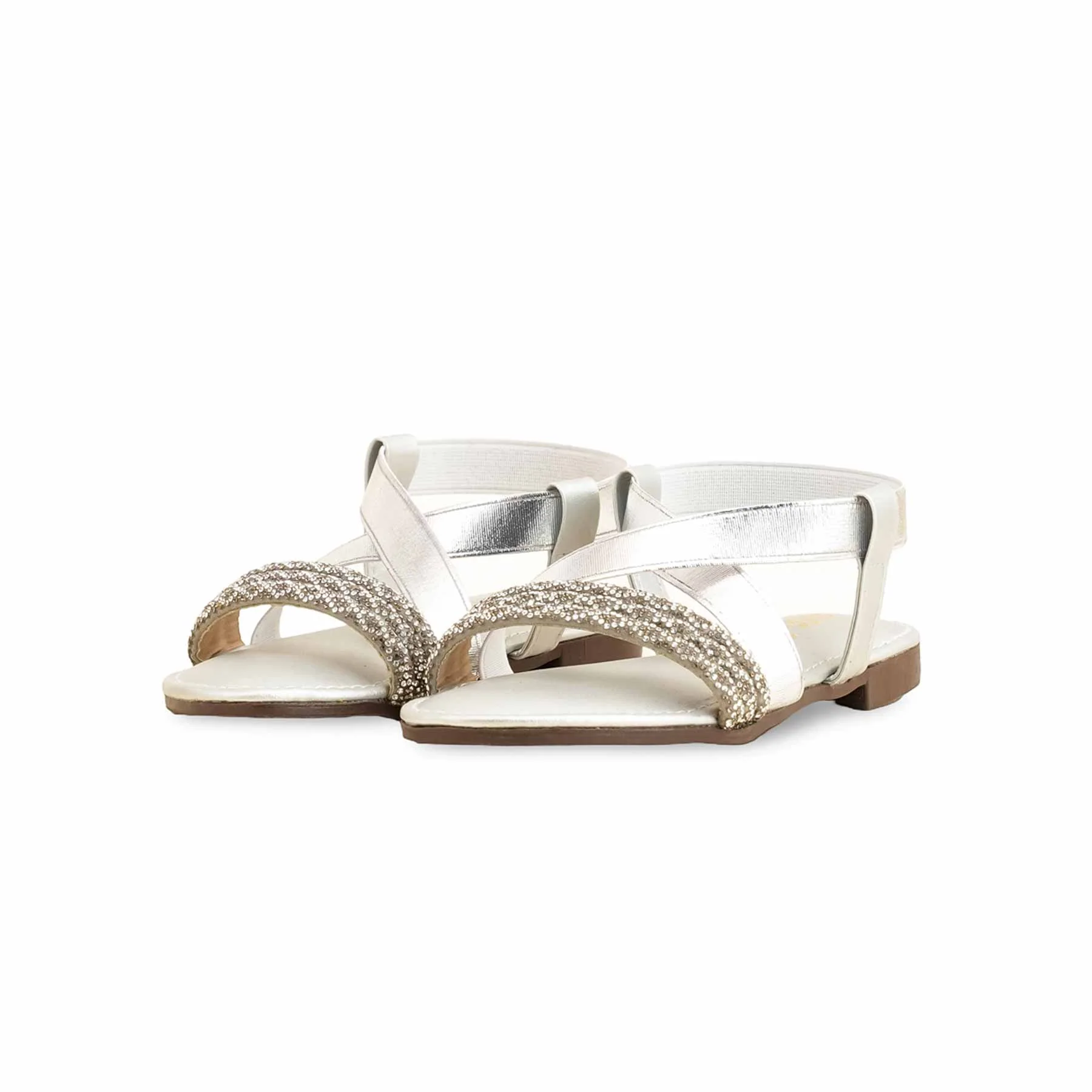 Girls Silver Fancy Sandal KD9856 - Image 3
