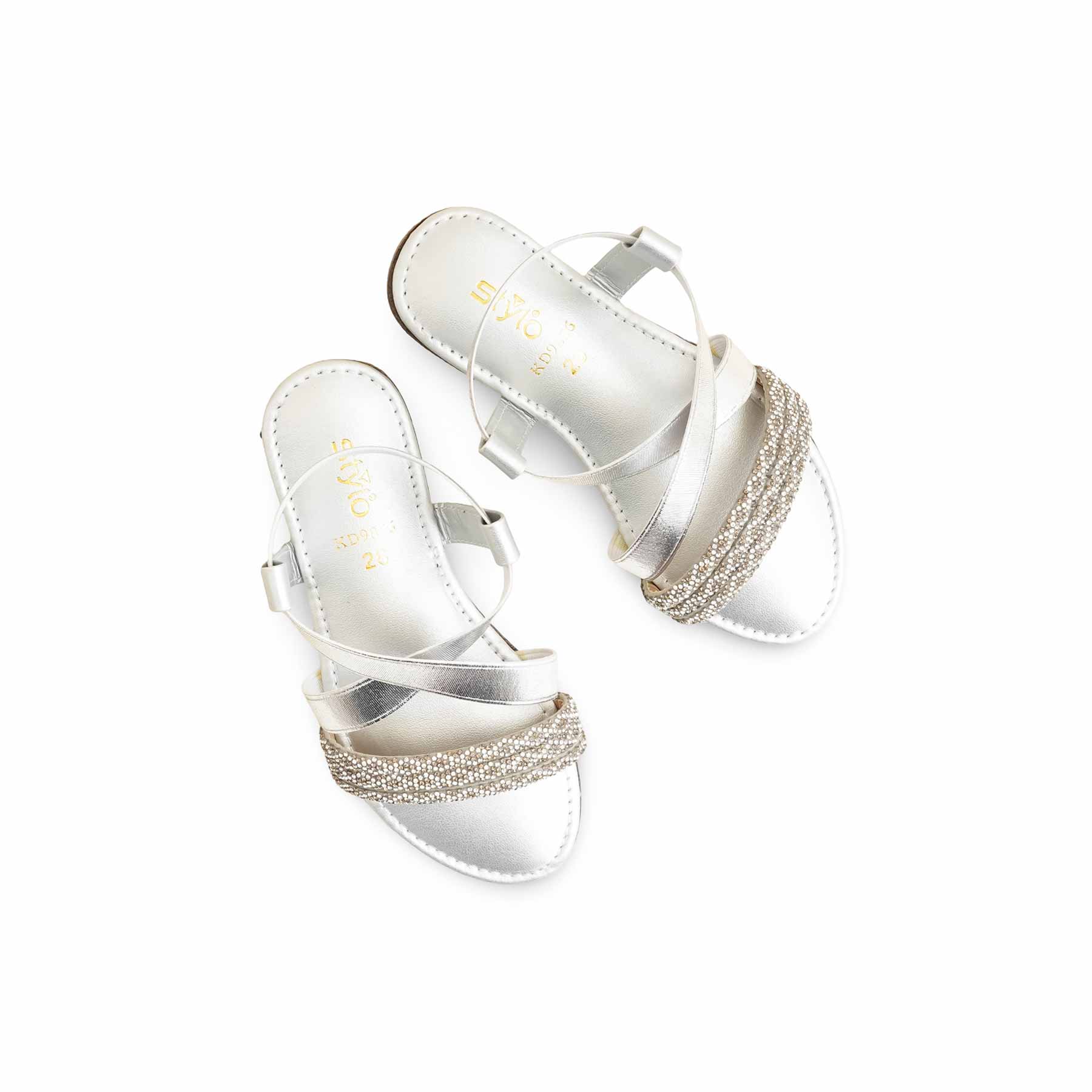 Girls Silver Fancy Sandal KD9856 - Image 5