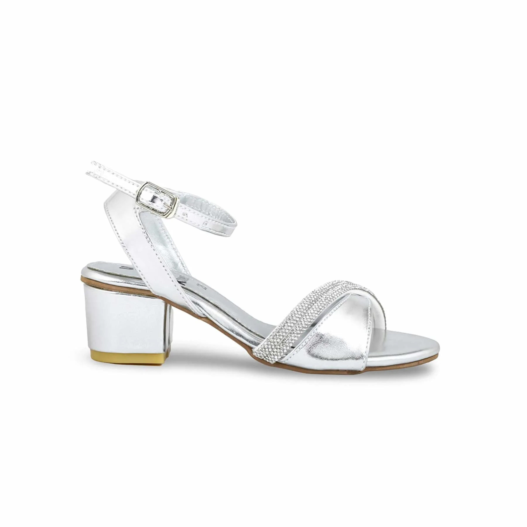 Girls Silver Fancy Sandal KD9859 - Image 2