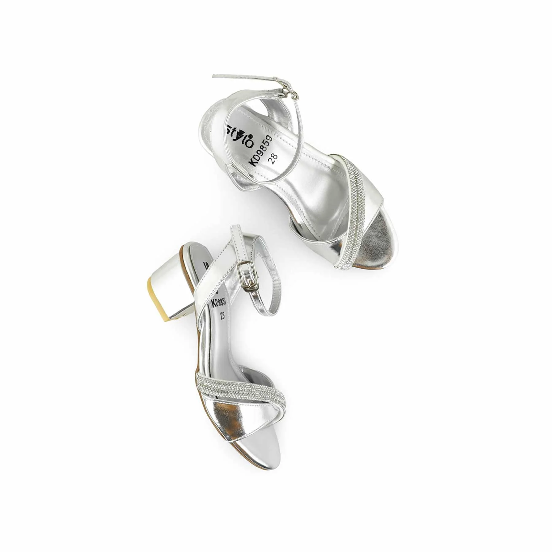 Girls Silver Fancy Sandal KD9859 - Image 5