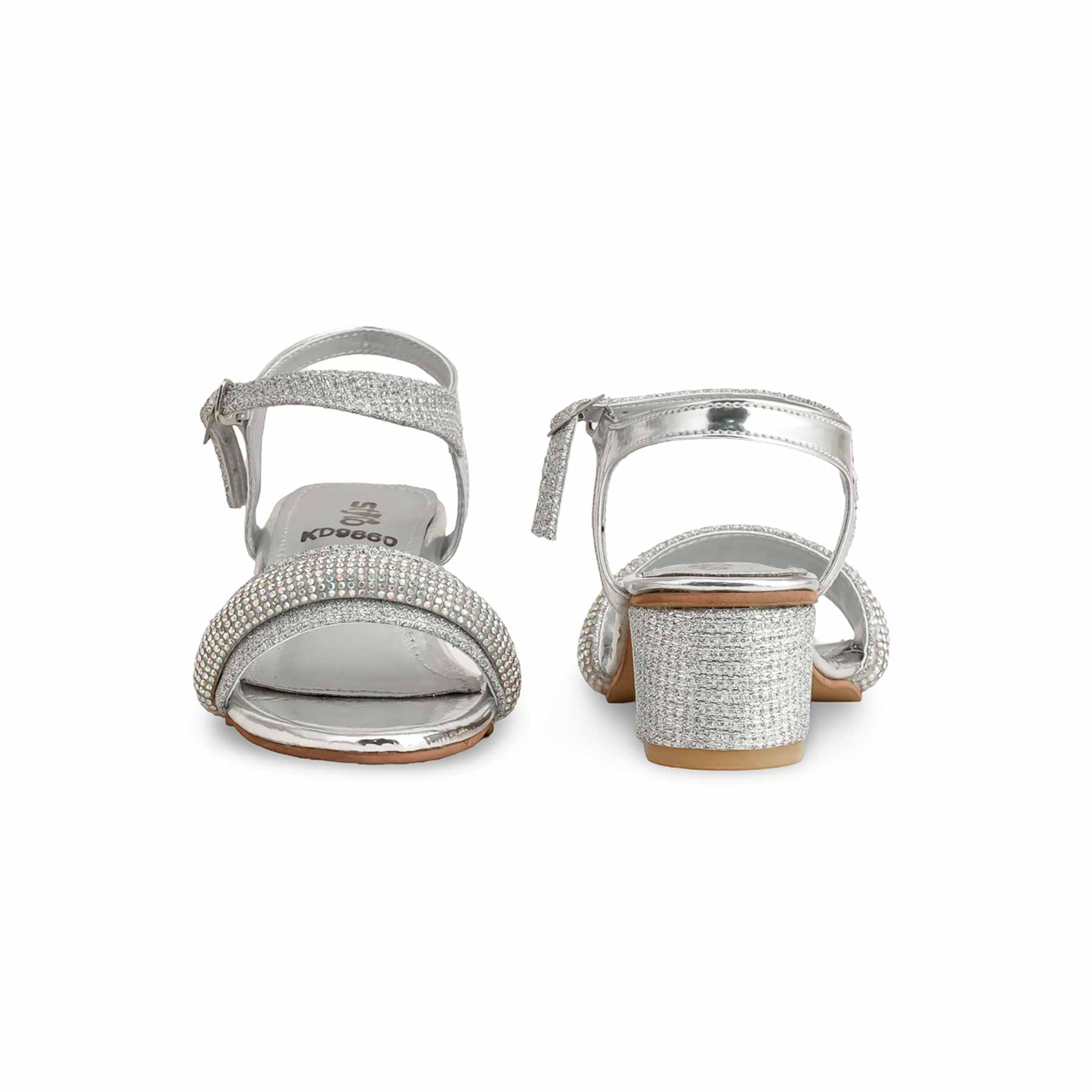 Girls Silver Fancy Sandal KD9860 - Image 4