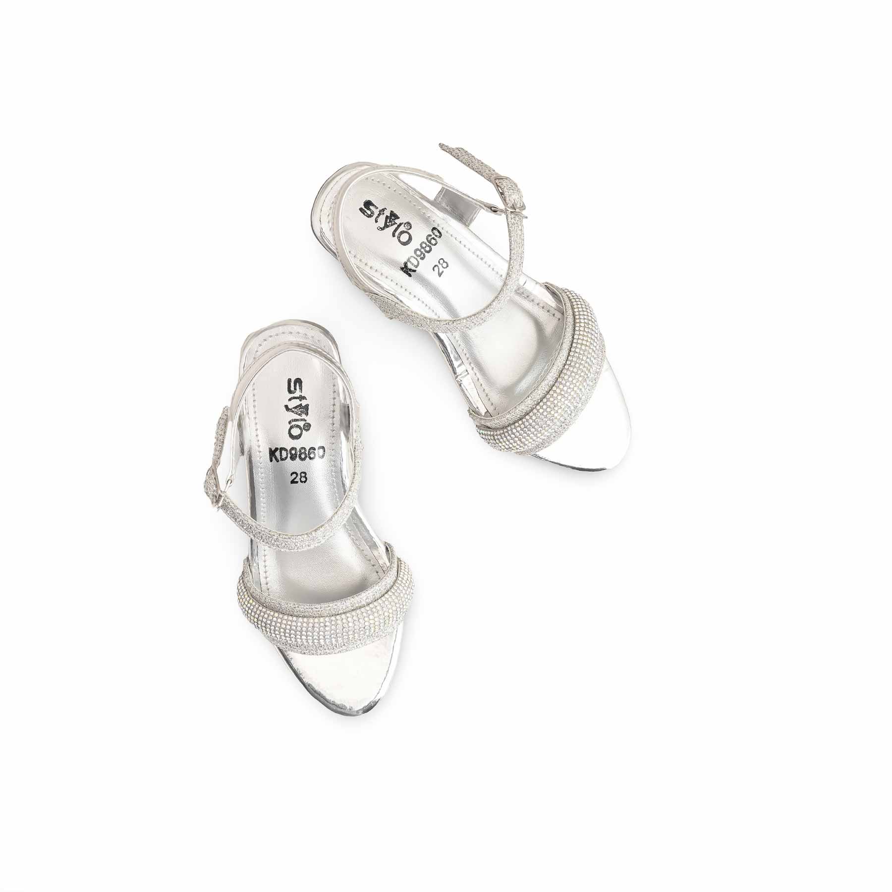 Girls Silver Fancy Sandal KD9860 - Image 5